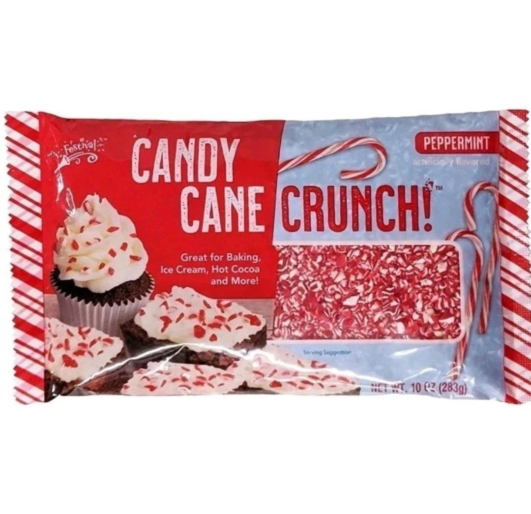 Candy Cane Crunch Bag Peppermint Crushed Candy Baking Cocoa Ice Cream Sprinkles