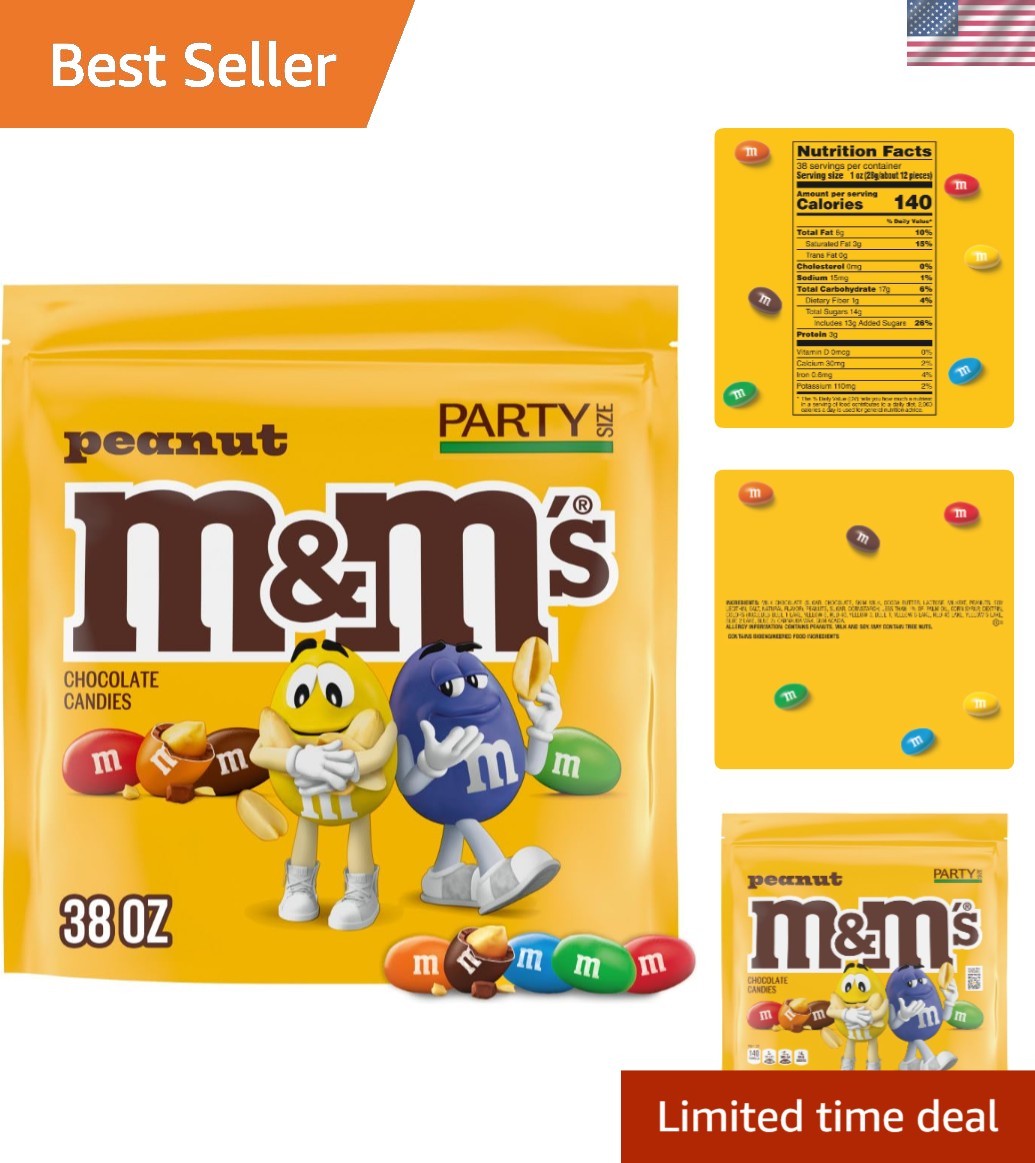 Kosher Peanut Milk Chocolate Candy, Resealable 38 oz Bulk Pack – Sweet & Crunchy