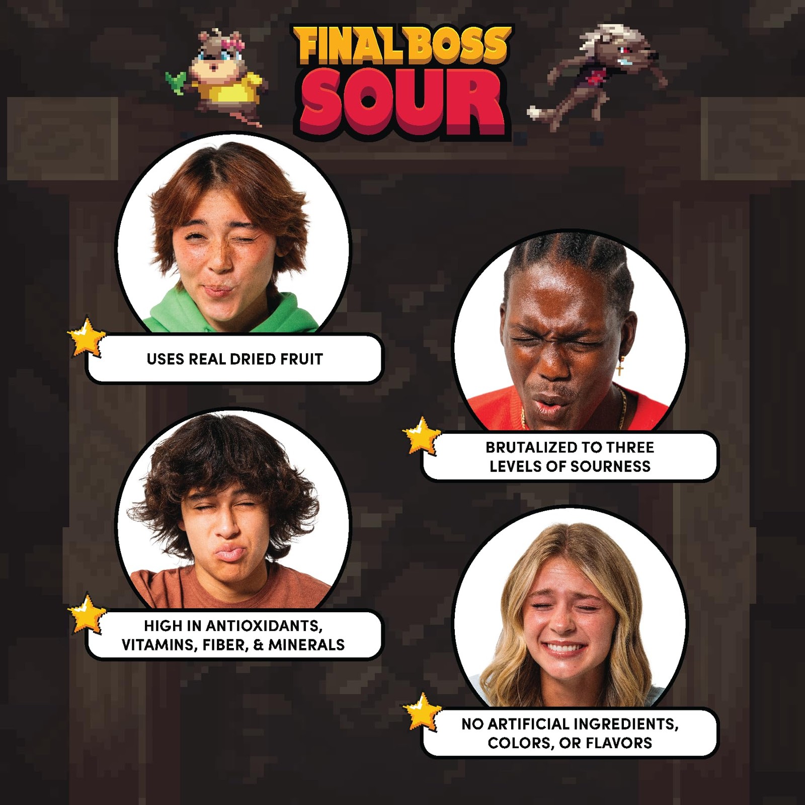 Final Boss Sour Strawberries 10 Pack – Level 3 Fruit Chews w/ Real Fruit