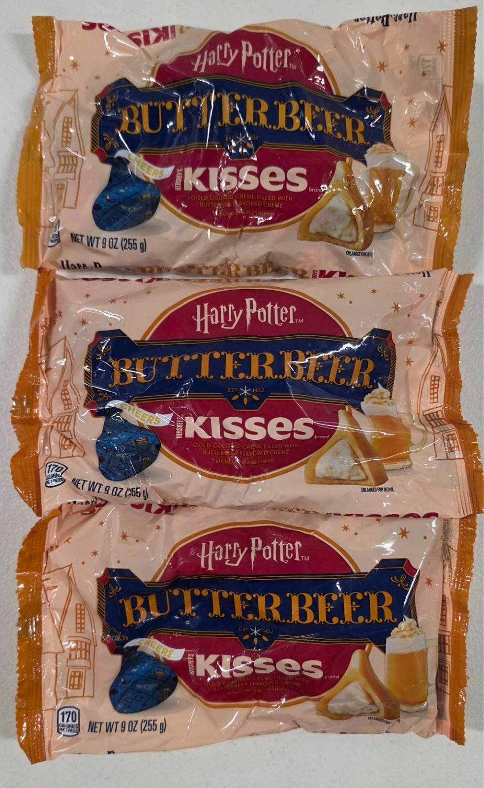 Hersheys Harry Potter Limited Edition Butter Beer Kisses 9oz Bags, 3 Bags 10/26