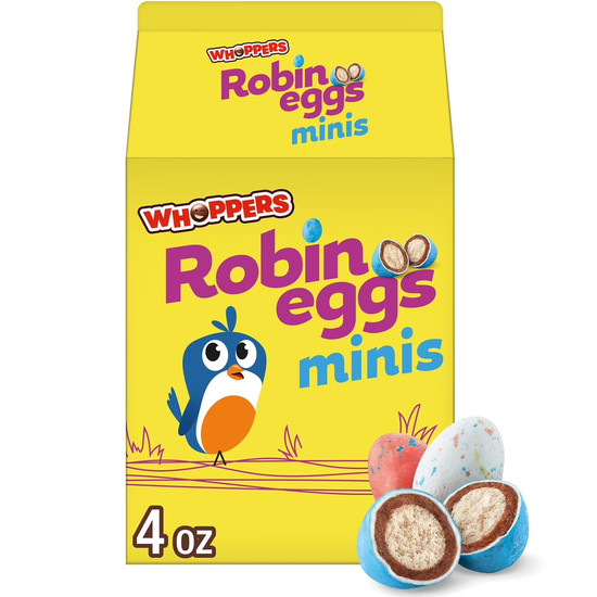 WHOPPERS Mini Robin Eggs Candy Easter Treat Malted Milk Chocolate 4 Oz Box