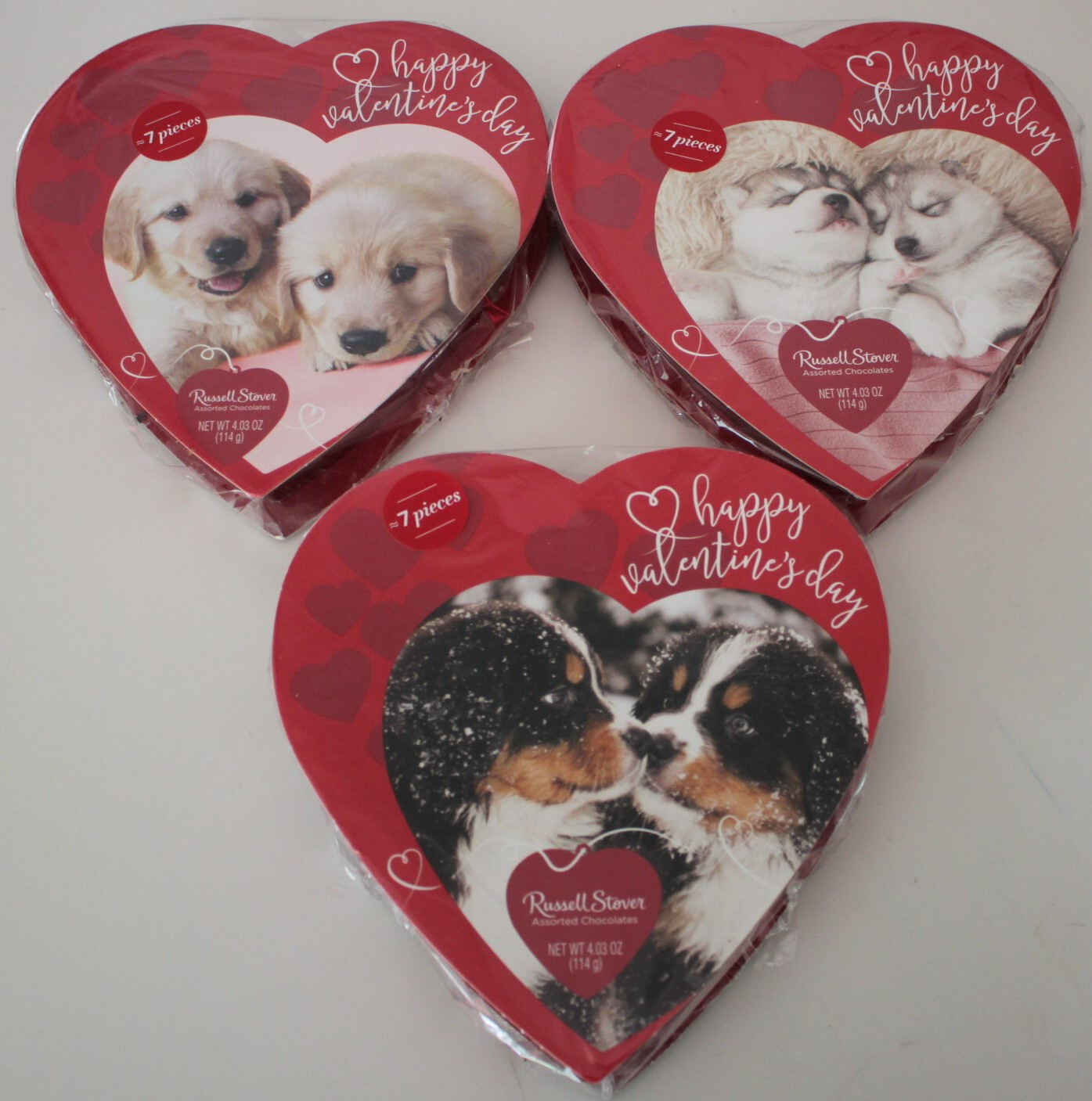 Russell Stover (3-PACK) PUPPY Print Assorted Chocolates – 6 Flavors – 21 Pieces