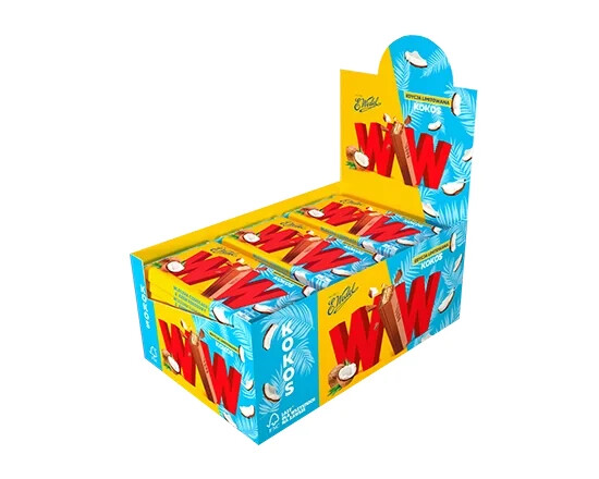 24 x Wedel WW Wafers Coconut in Milk Chocolate BOX 47g – 1128g / 1.12kg