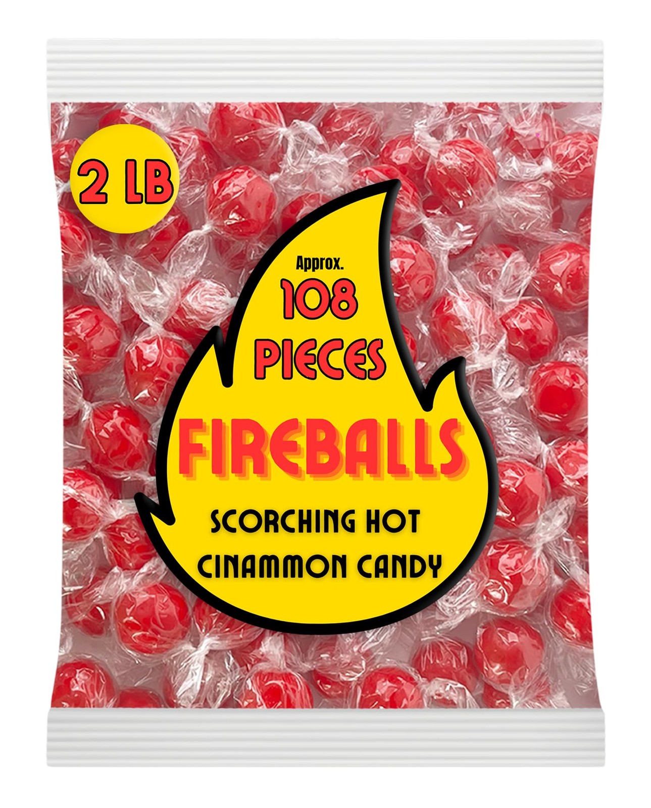 Fireball Candy Bulk – 2 LB Red Hot Jawbreaker Candy – Cinnamon Hard Candy Ind…