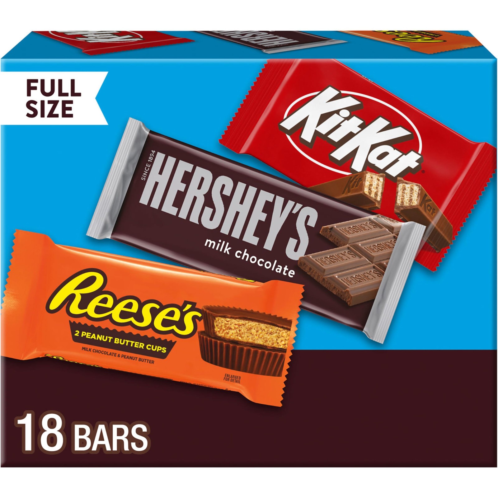 HERSHEY’S, KIT KAT and REESE’S Assorted Milk 27.3 Ounce (Pack of 1), Brown