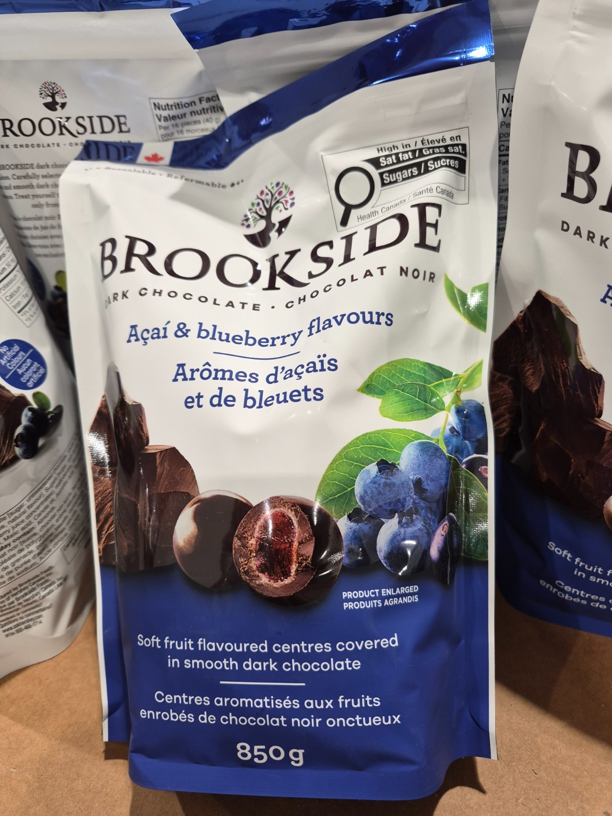 2 Packs Brookside Dark Chocolate Acai and Blueberry Flavors 32 oz Each Pack