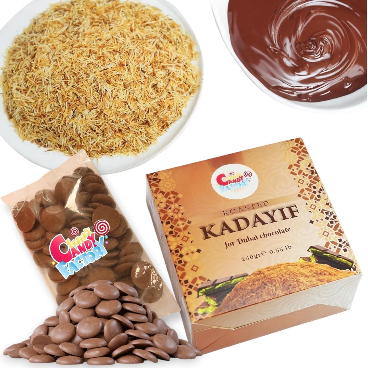 Premium 250g Roasted Shredded Kataifi Fillo Dough with Light Milk Coating Cho…