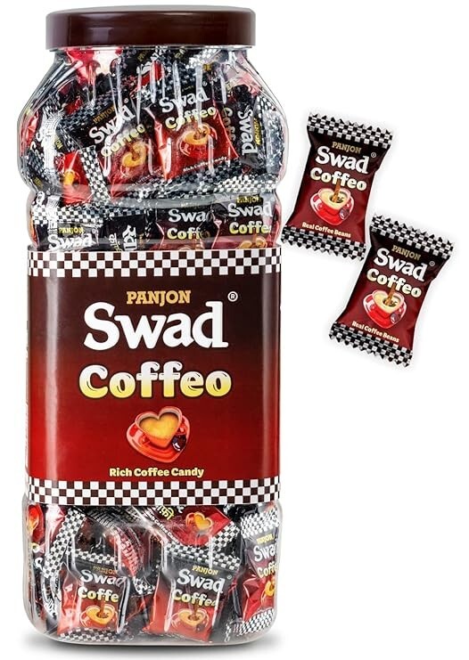 Swad Mixed Assorted Candy Jar (Kaccha Mango, Imli, Coffee, Cola, Pan, Orange)