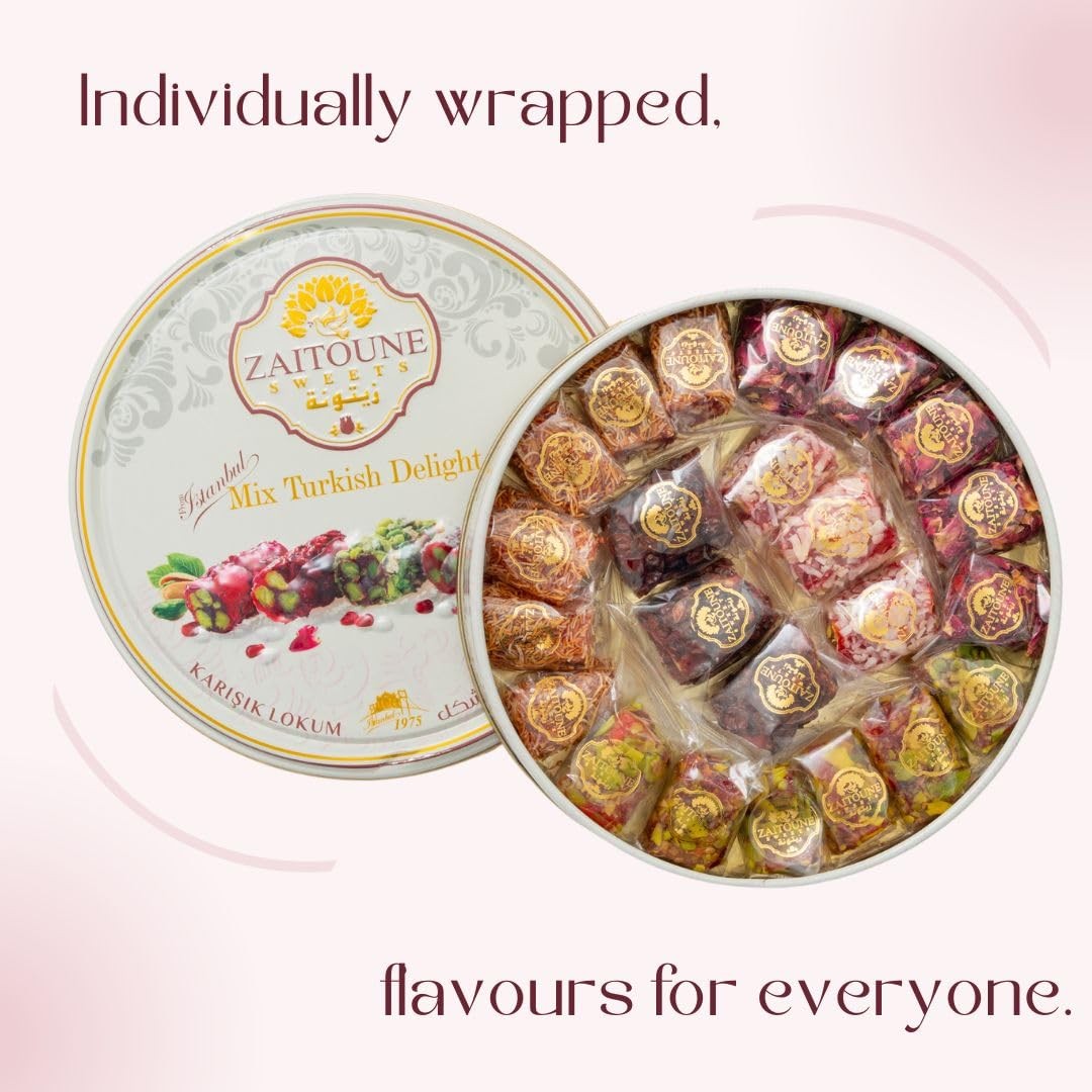 Zaitoune Turkish Delight Mix – 9 oz | Luxury Coatings of Pomegranate, Pistach…