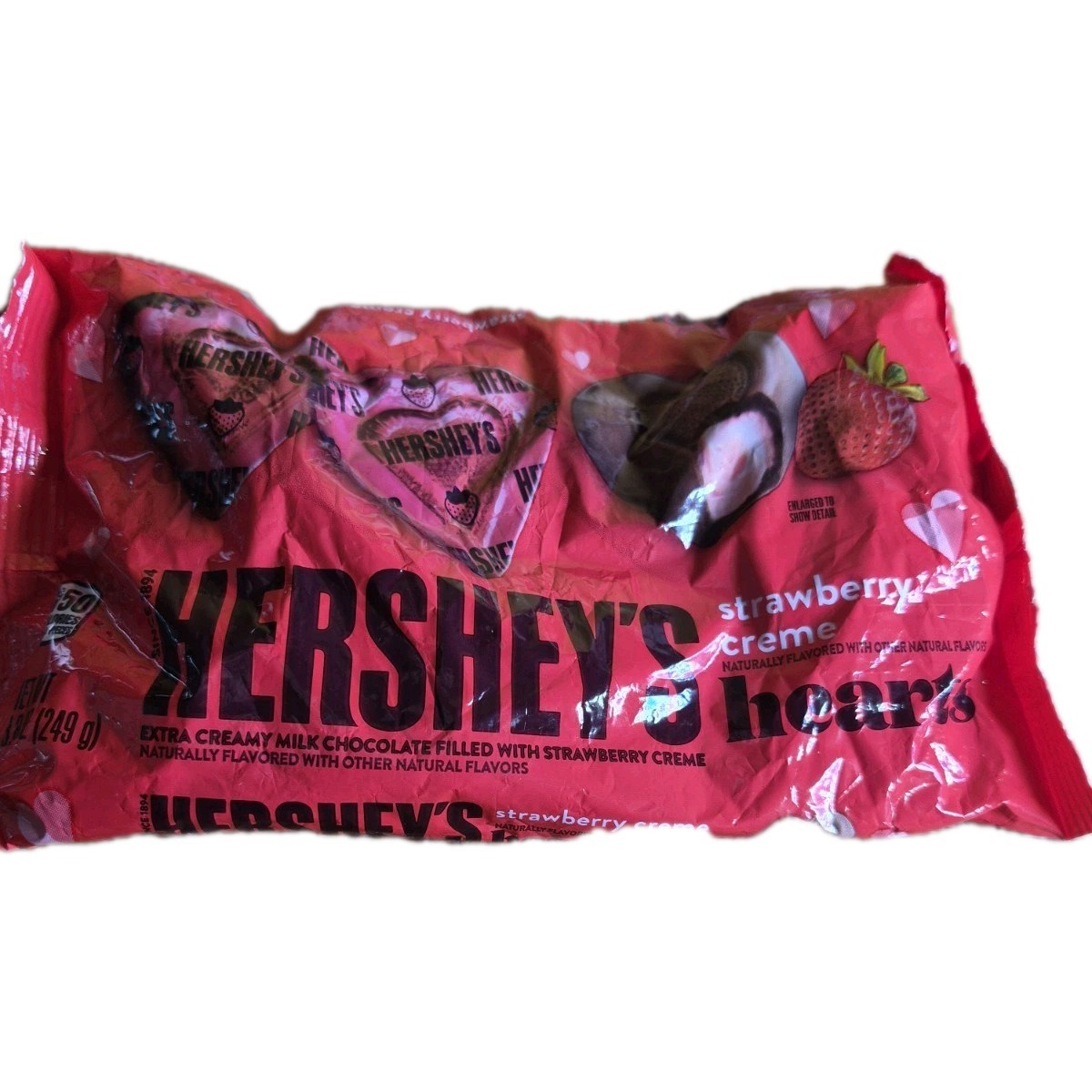 Hershey’s Strawberry Creme Creamy Milk Chocolate Hearts, Candy Bag, 8.8 oz