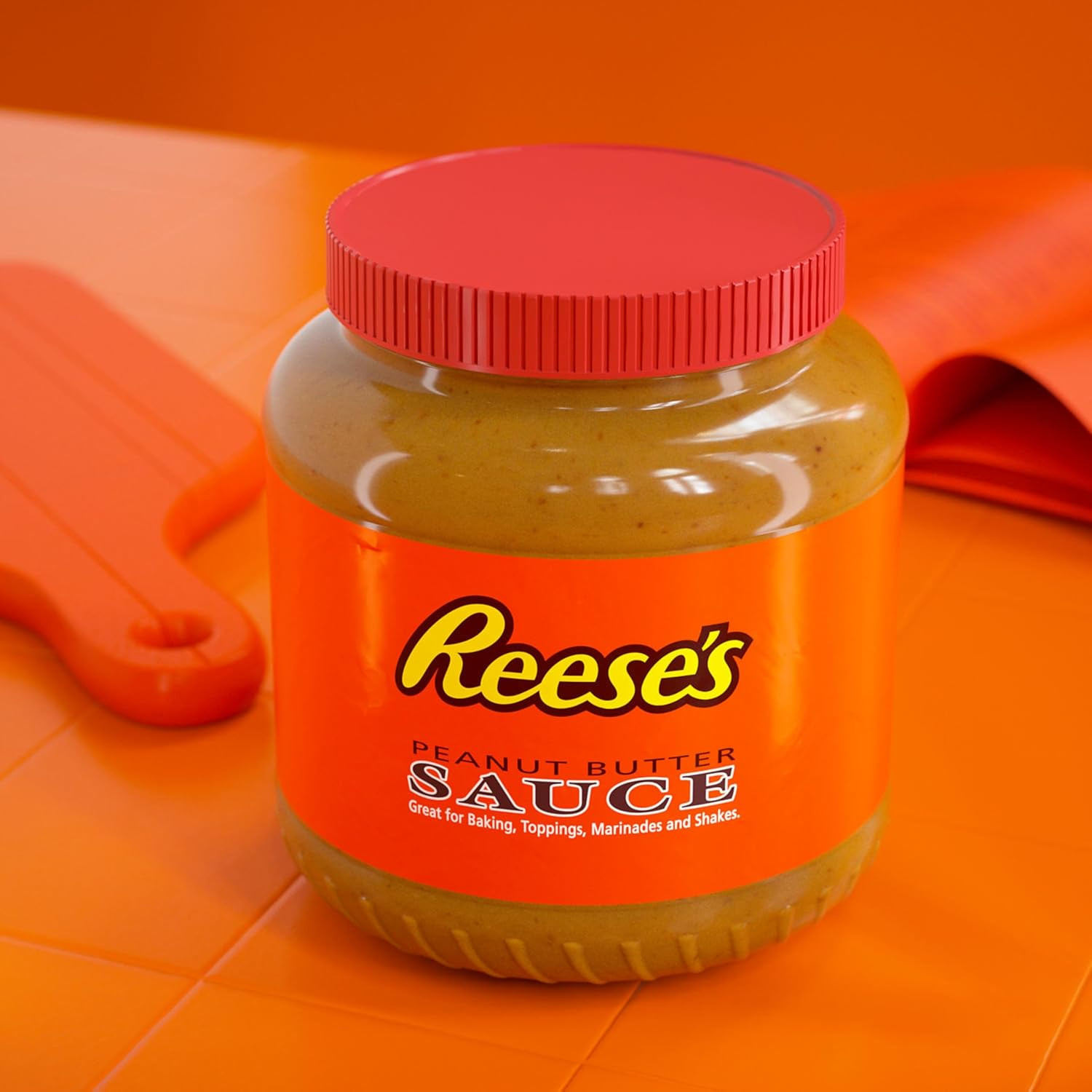 REESE’S Peanut Butter Sauce 72 Ounce Bulk Jar for Baking Desserts Snacks