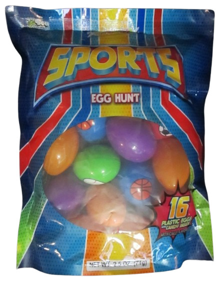 Bee Smarties Sports Easter Egg Hunt 16 Plastic Eggs w/Candy Inside 2.5 oz 71g
