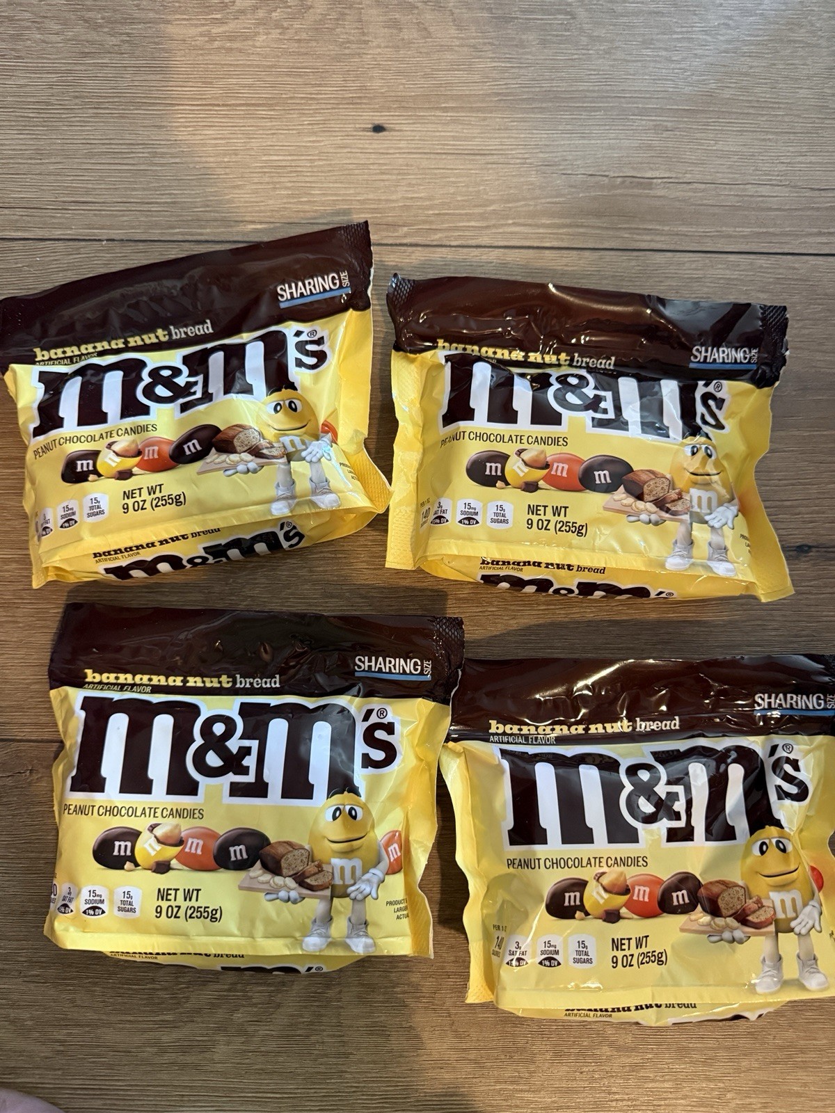 4 x Bags M&M’s Banana Nut 9oz Sharing Size Bags – Limited Edition 3/2027 VHTF