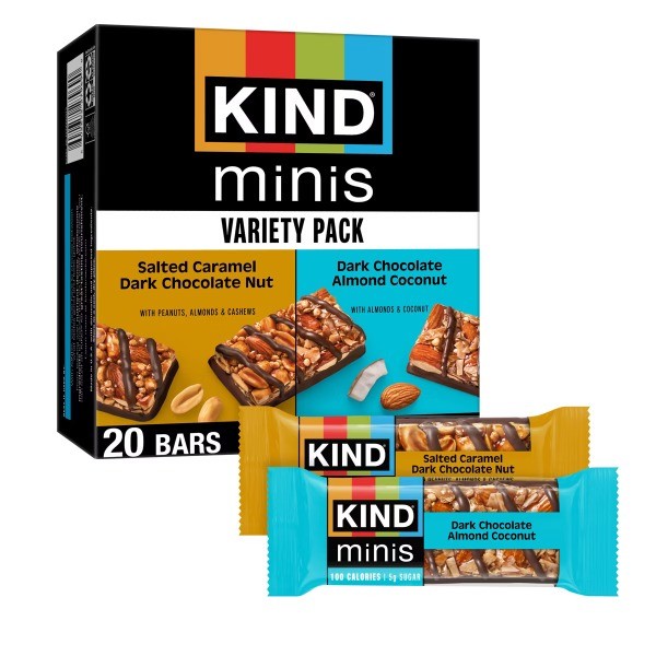 Minis Salted Caramel Dark Chocolate + Dark Chocolate Almond Coconut