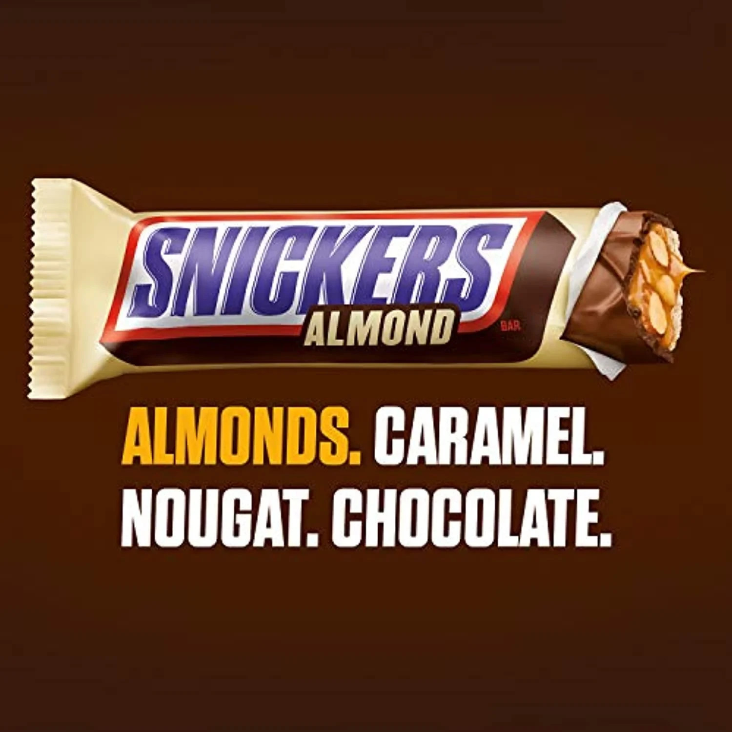 Snickers Almond Chocolate Candy Bars 24 Pack Box 1.76 oz Each