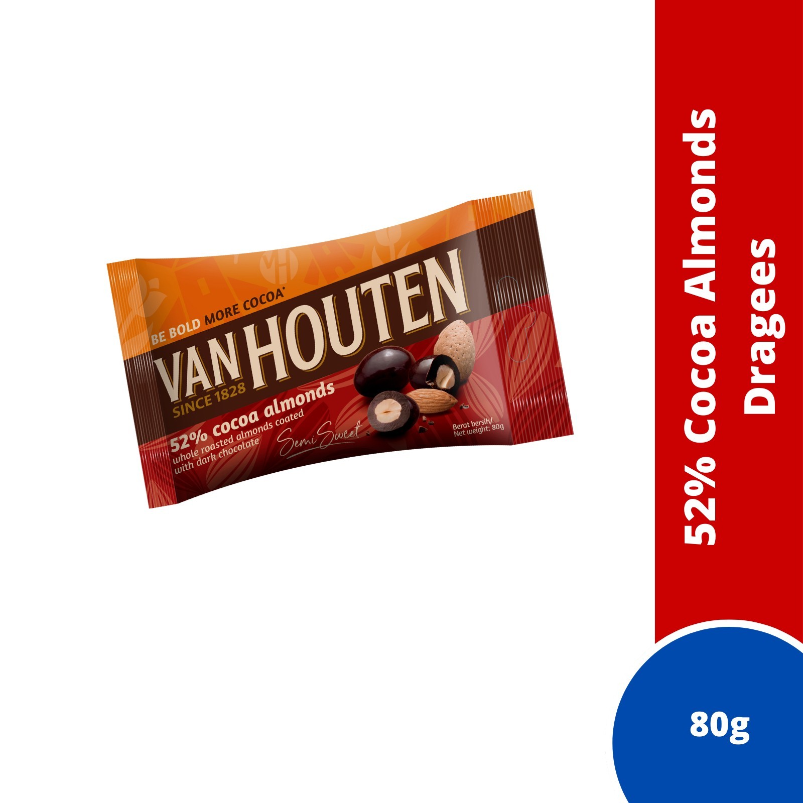 Van Houten Dark Milk Chocolate Dragees Assorted Flavors 80g