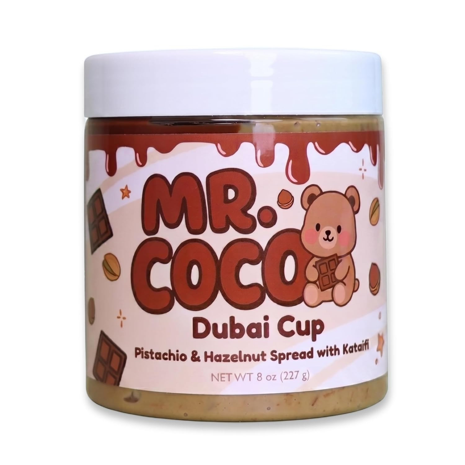 Dubai Cup Pistachio Cream Spread with Tahini, Crunchy Kataifi, Classic Hazelnut