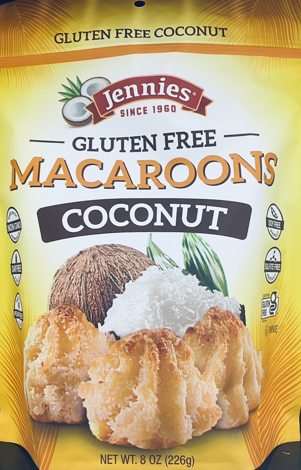 2x Jennies GLUTEN FREE Coconut Macaroons 8 oz Bag – 2 PACK