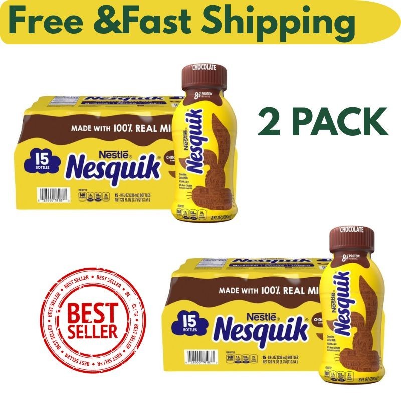 2 Pack Nesquik Chocolate Milk Beverage 8 fl. oz., 15 pk. Best Price offer USA