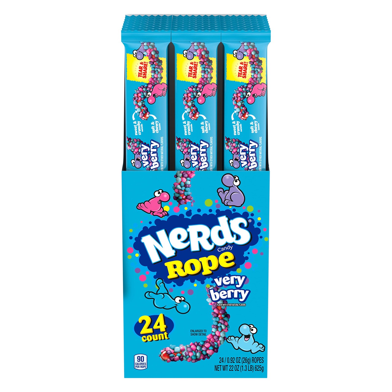 Nerds Rope Candy Very Berry 0.92 Ounce Ropes Pack Of 24 79200086657