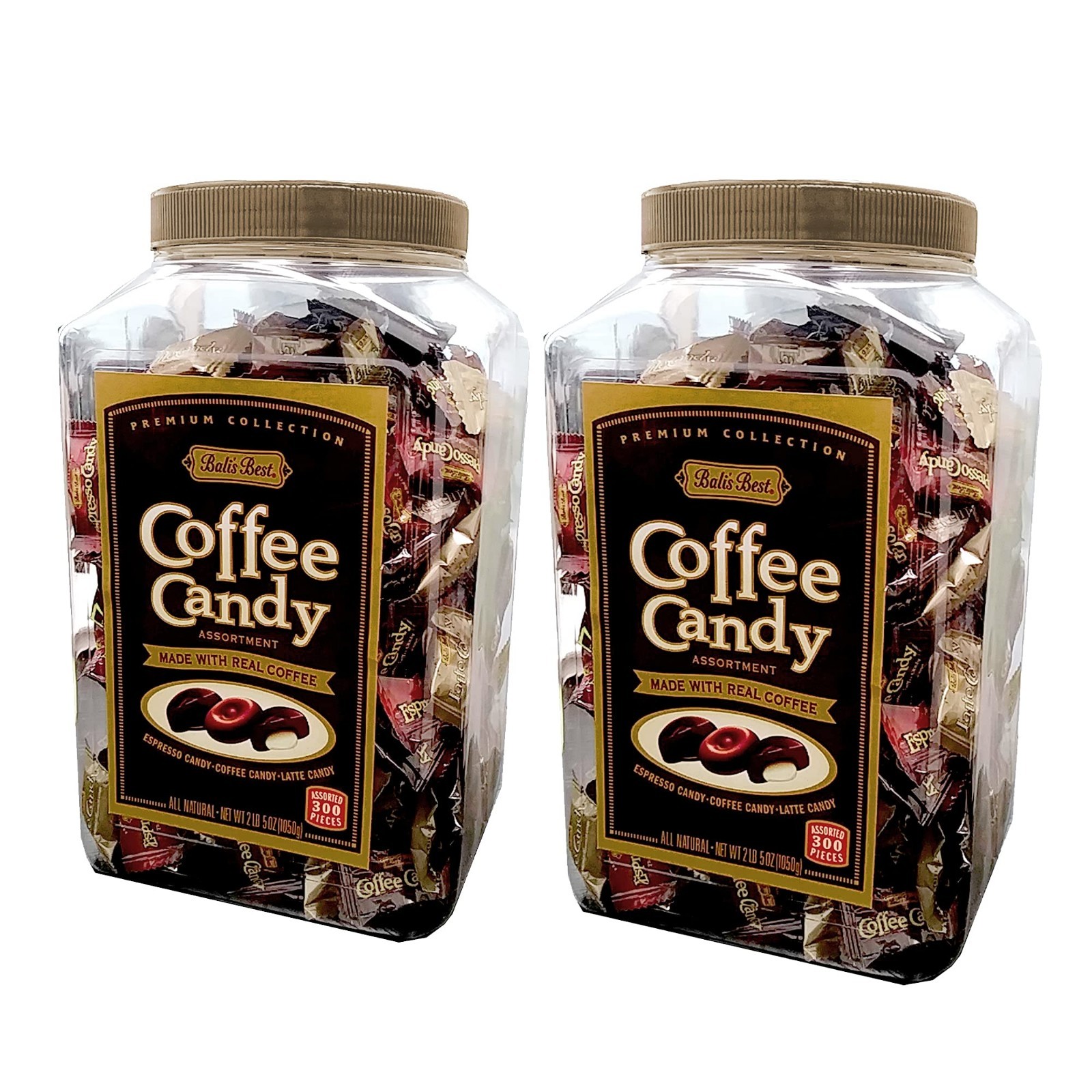 Coffee Candy Assortment – 285 Pieces, 2.2 Lb Jar, Espresso & Café Latte, Halal T