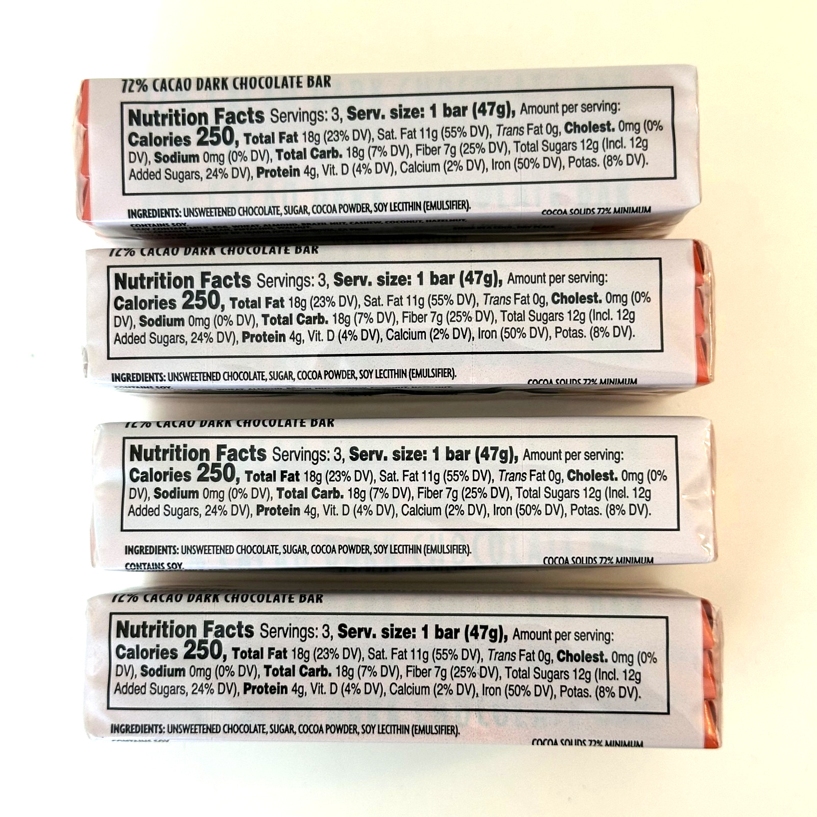 9 Trader Joe’s 72% Cacao Dark Chocolate Bars Each 1.65 oz
