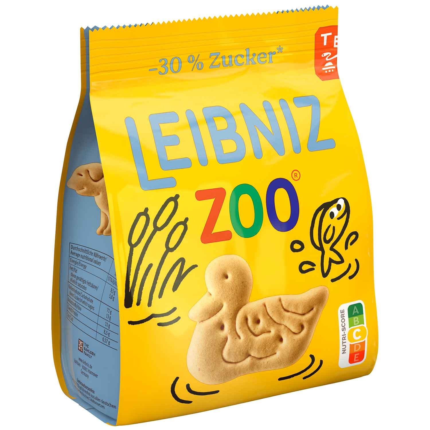 Leibniz buttery biscuits: ZOO 100g-30% LESS SUGAR- 125g-FREE SHIPPING