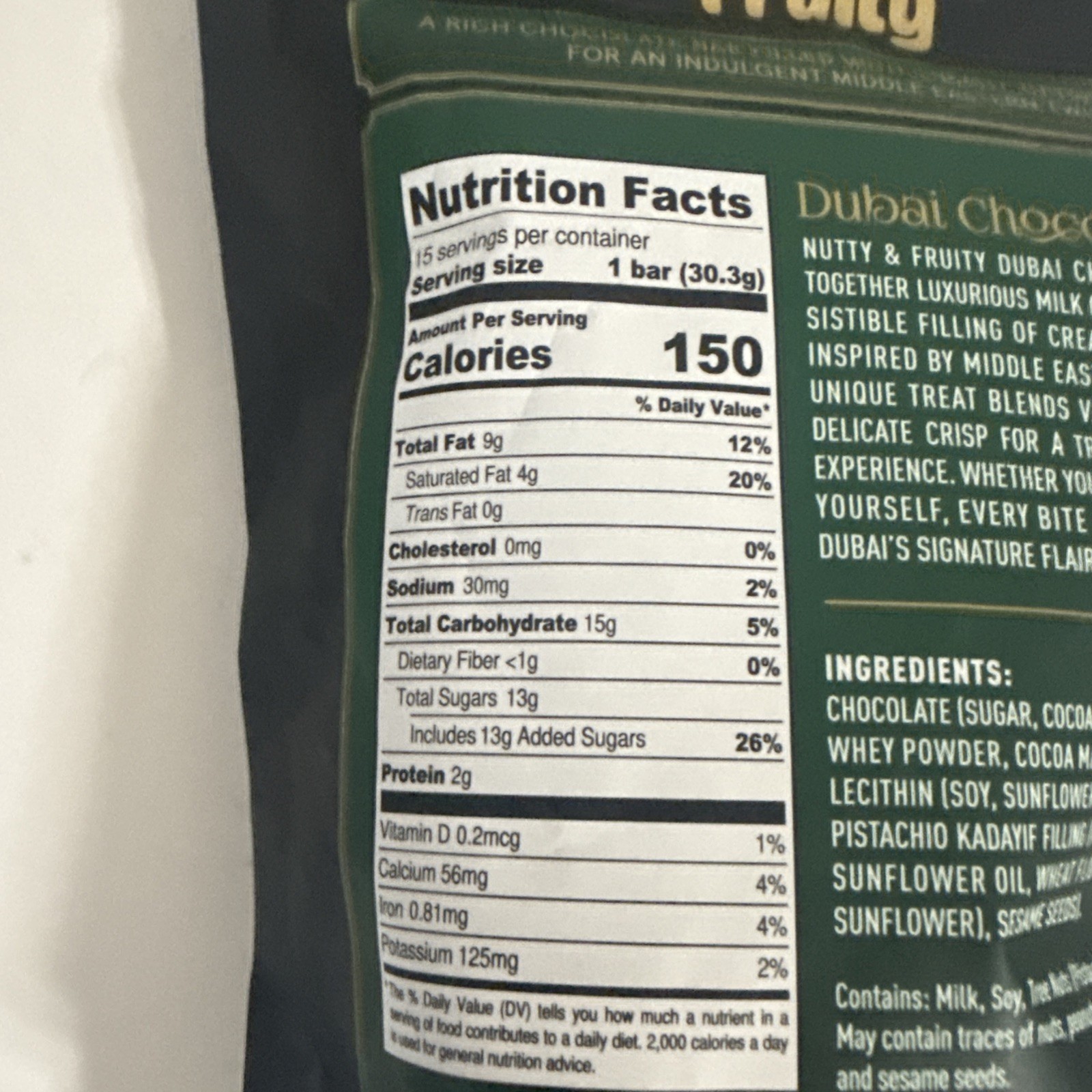 Nutty Fruity 16oz VIRAL DUBAI CHOCOLATE BARS with Pistachios & Kadayif 09/03/26