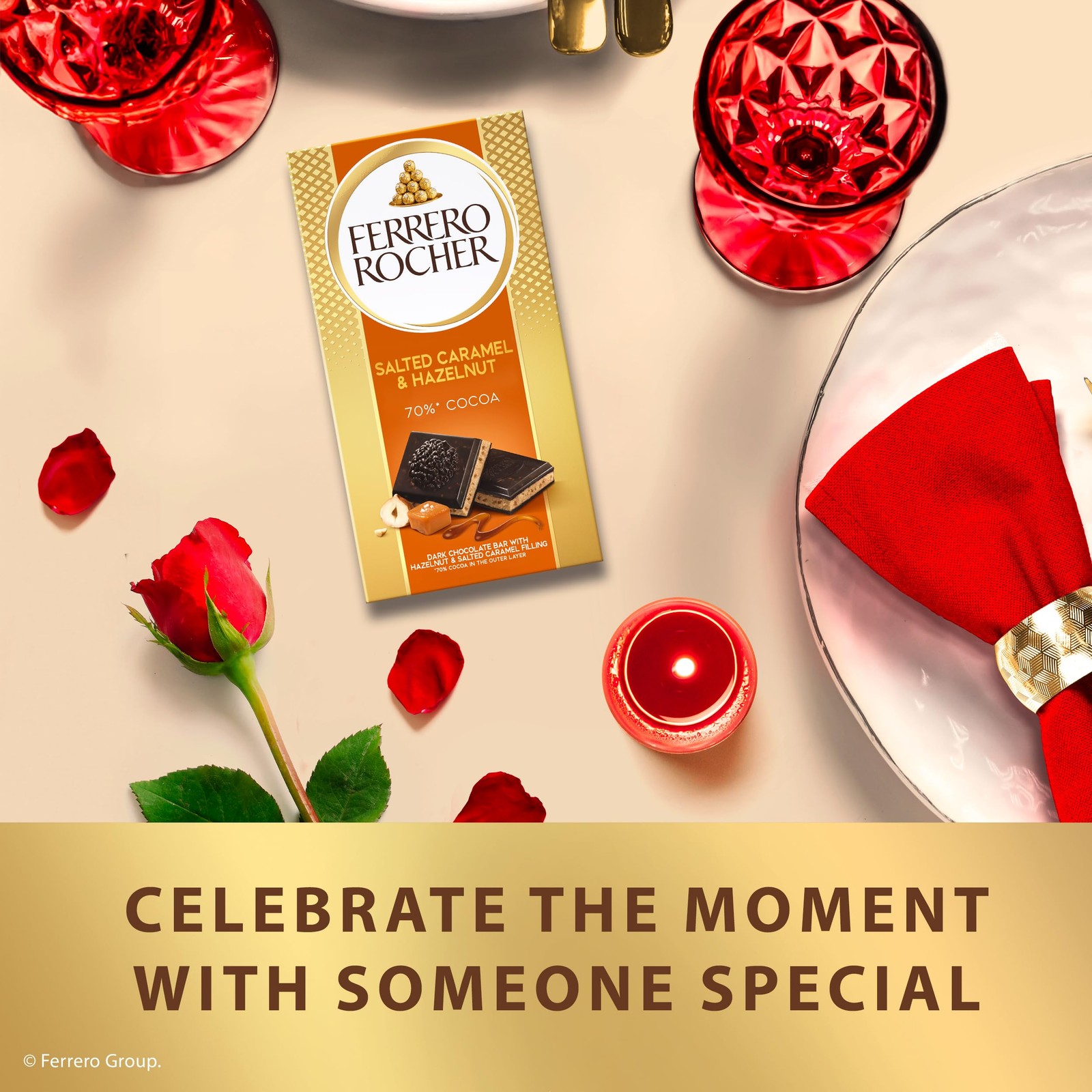 Ferrero Rocher Premium Dark Chocolate Hazelnut and Crunchy Salted Caramel Bar…