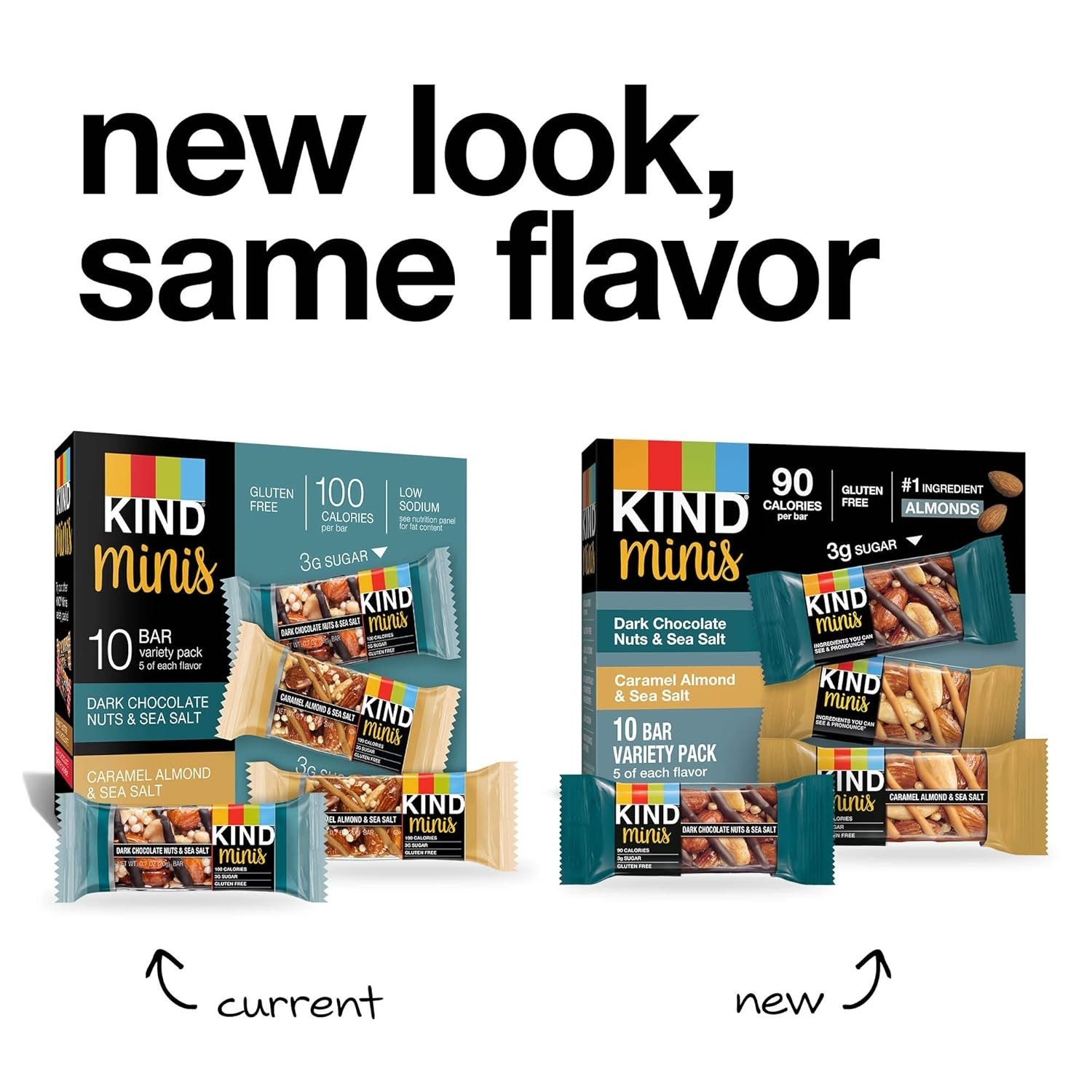 KIND Minis, Dark Chocolate Nuts / Caramel Almond & Sea Salt , 14 Oz (Pack Of 20)