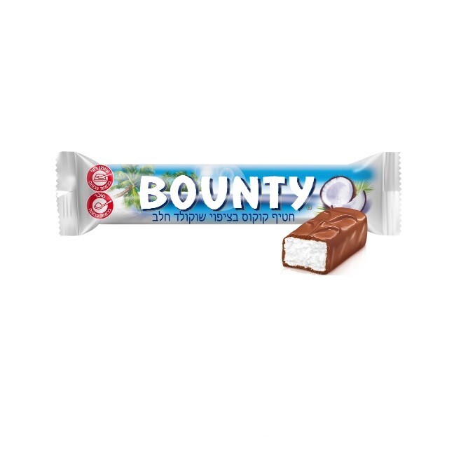 15x Bounty Coconut Chocolate Bar, 57 Grams, From Israel, Kosher Certified