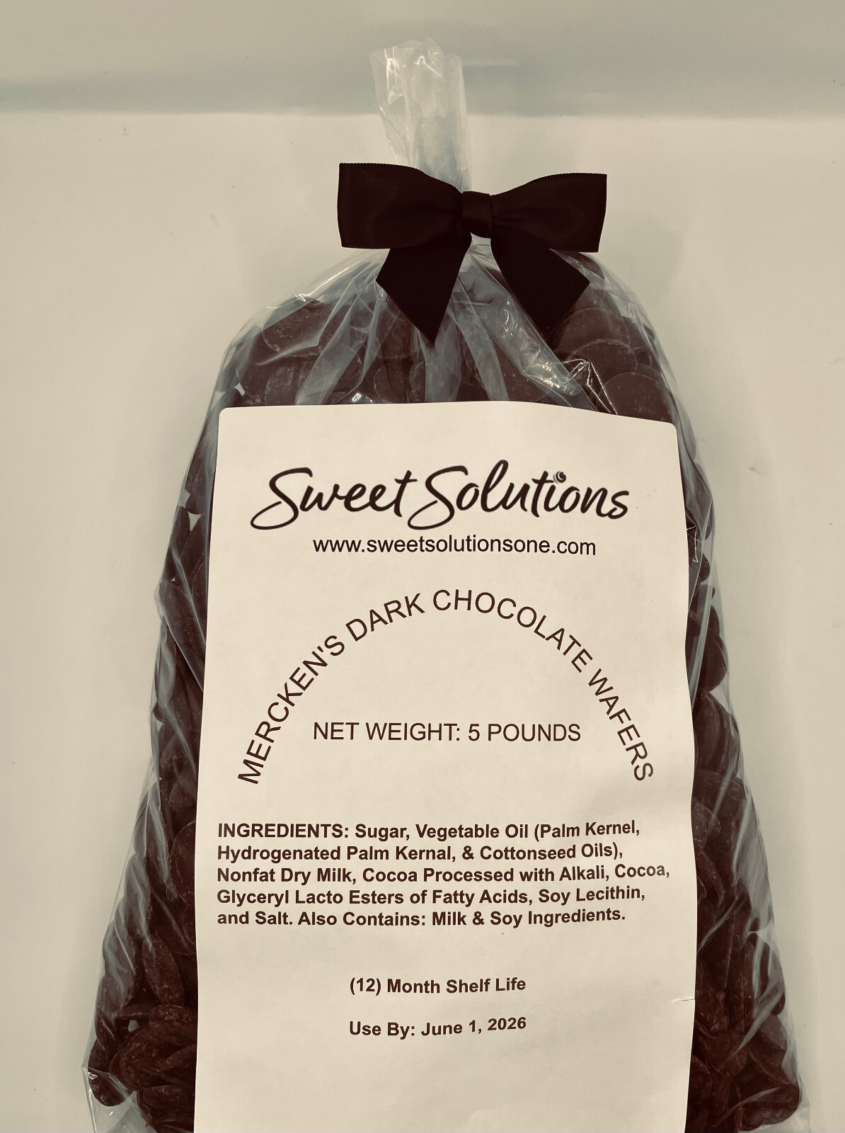 Mercken’s Dark Chocolate Wafers 5 lb. bag