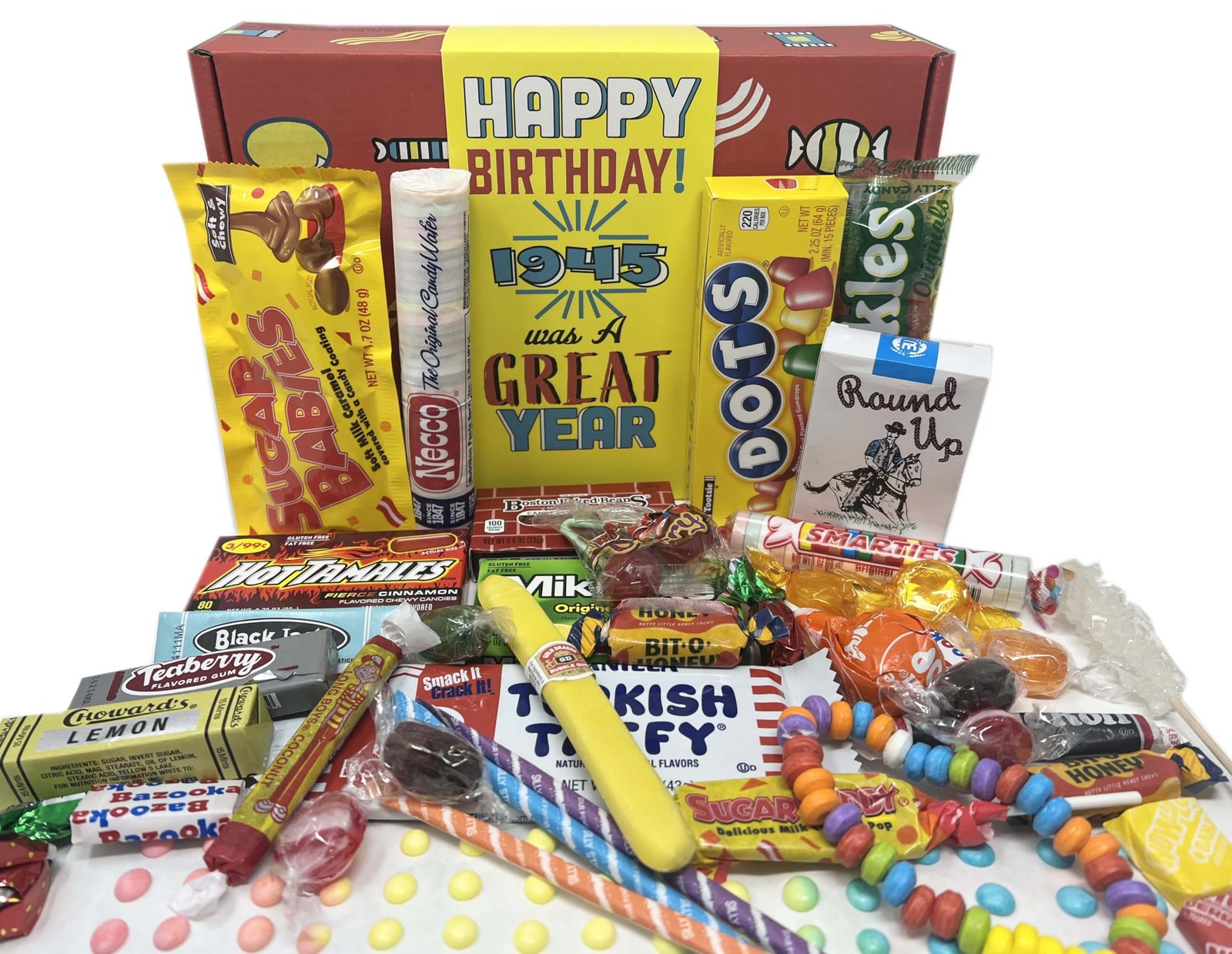 ~ 80th Birthday Nostalgic Candy Gift Basket Box Assortment from Childhood Mem…