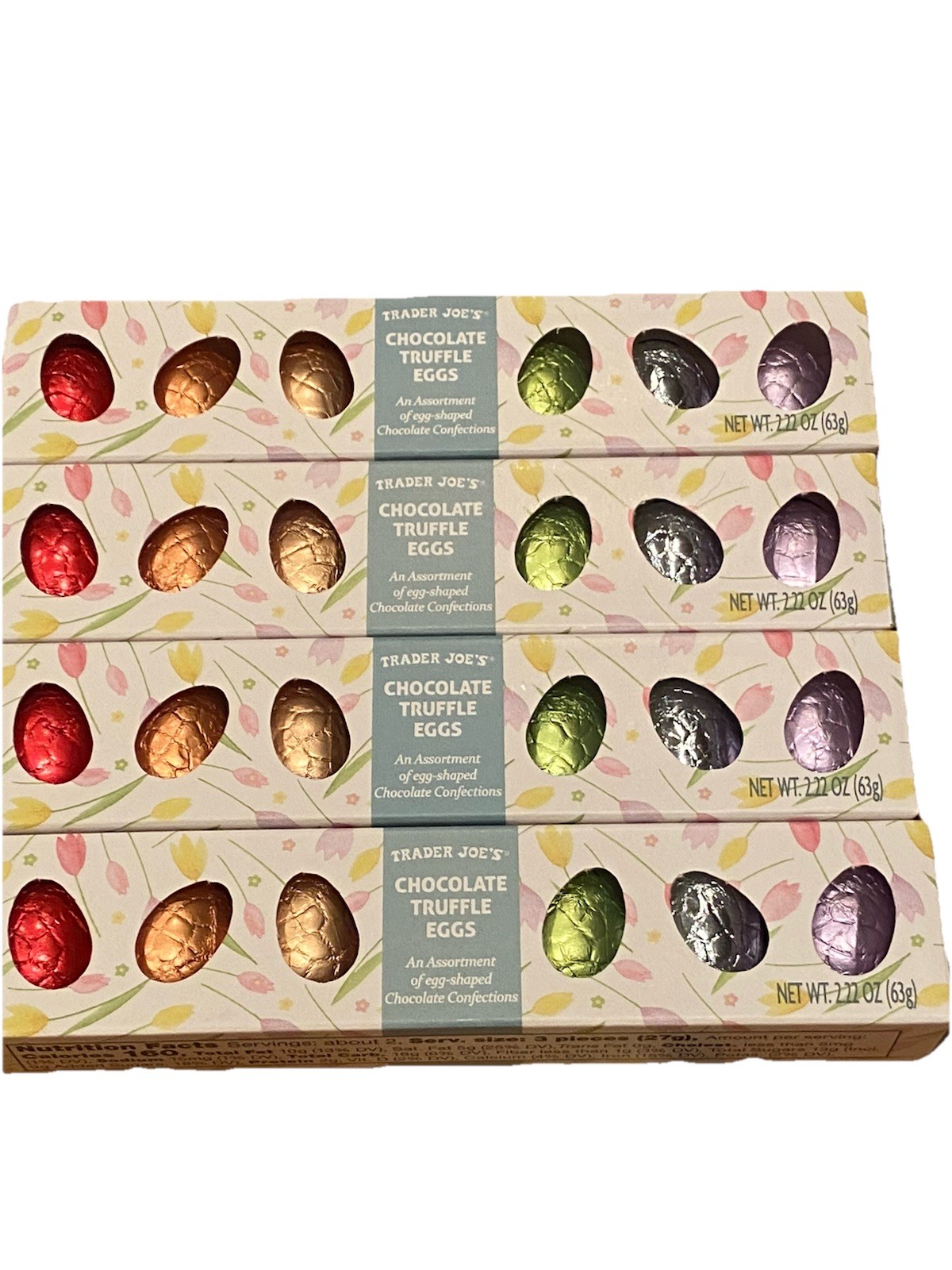 Trader Joe’s Chocolate Truffle Eggs Set 4 Boxes New Pistachio Milk Coconut Dark