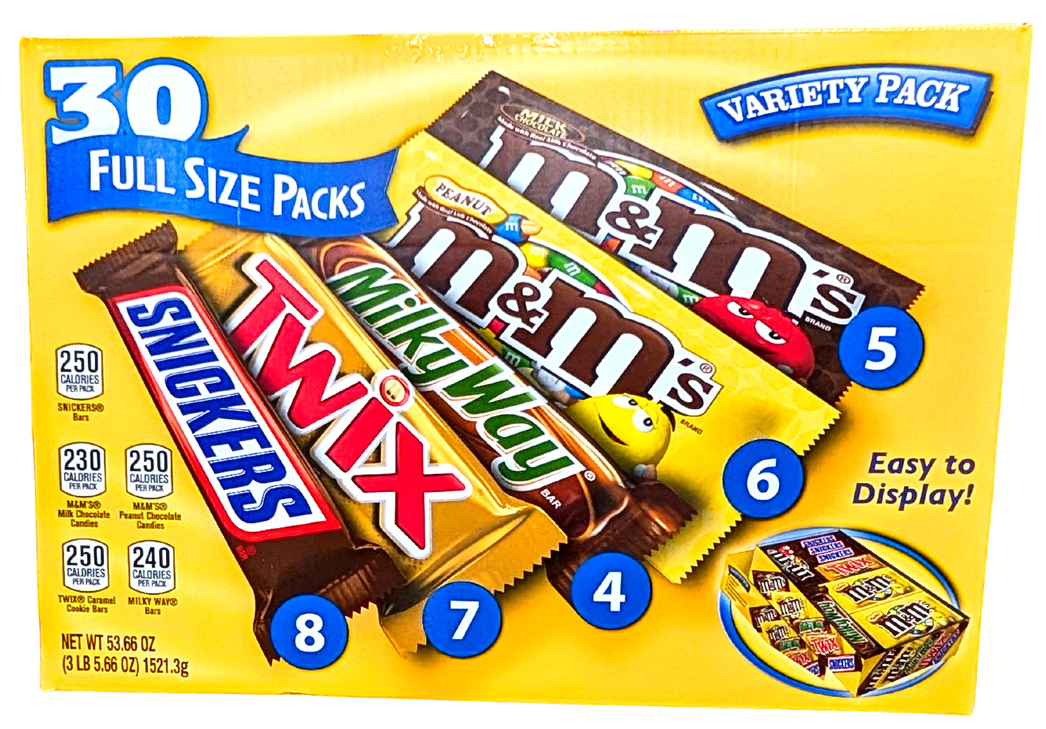 Mars Chocolate Candy Bars Variety Pack Full Size 30 Packs EXP 10/2026