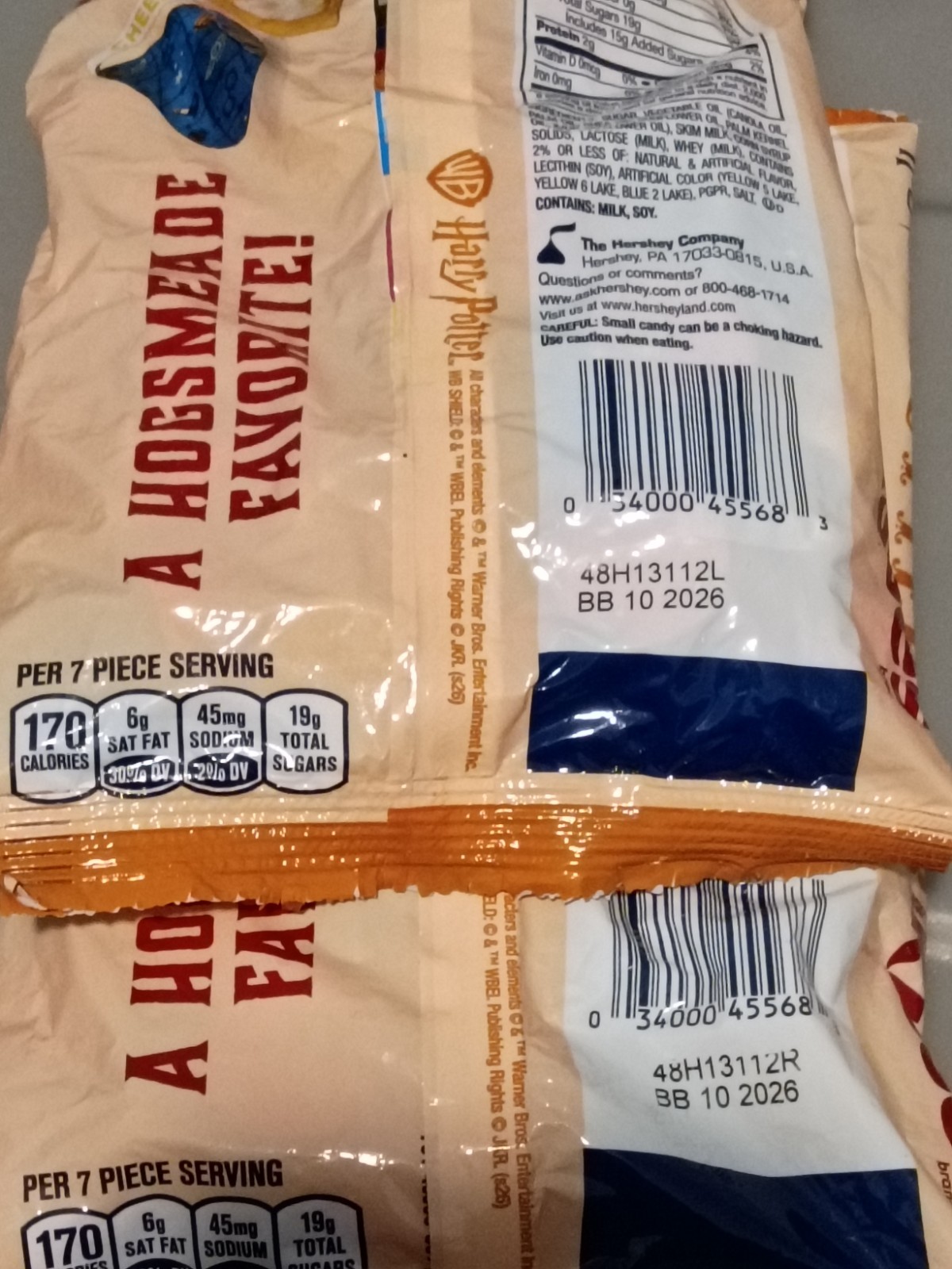 2 Bags of Harry Potter Butterbeer Hershey’s Kisses + Harry Potter Novelty Socks