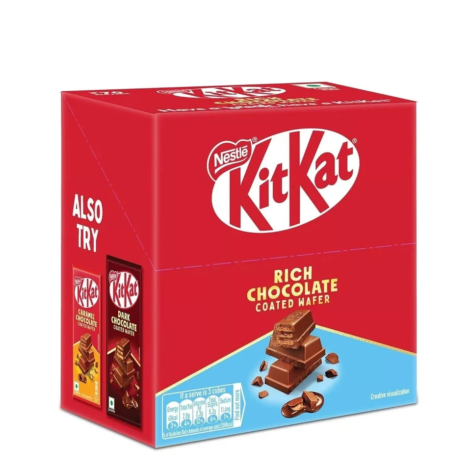 Nestle Pack Of 12 KITKAT Dessert Delight Wafer Coated with Milk Chocolate, 50Gm