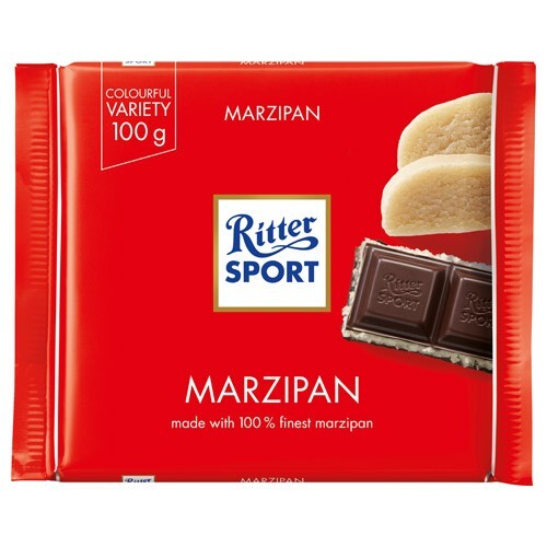 2 x Ritter Sport Marzipan Genuine Chocolate Bar Sweets