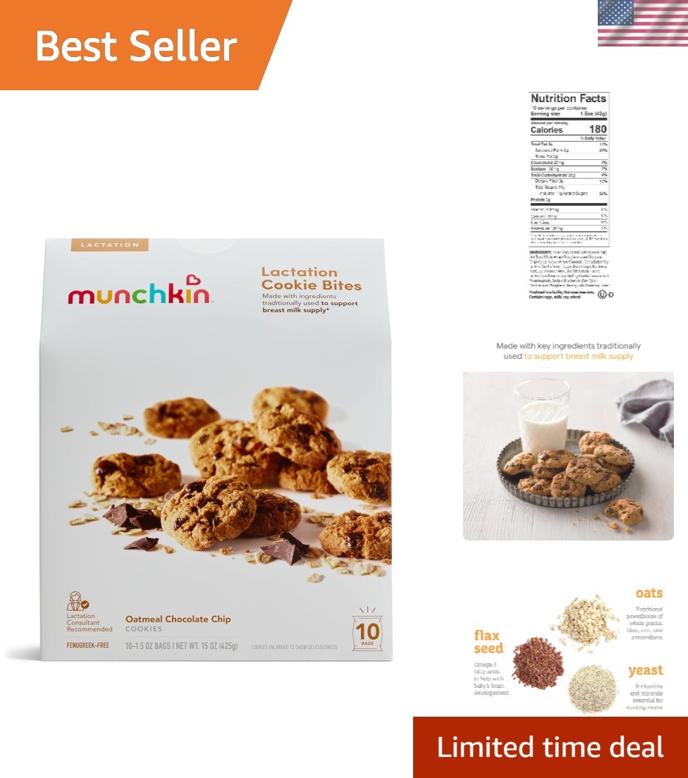 Milkmakers Lactation Cookie Bites for Breastfeeding, Oatmeal Chocolate Chip N…