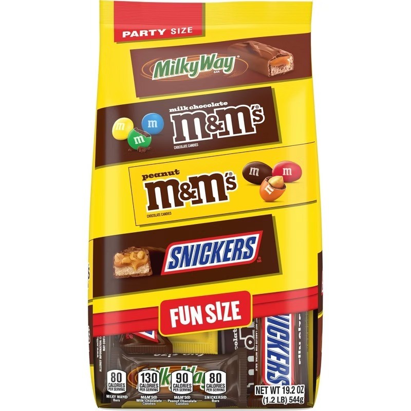 M&M’S, Snickers & Milky Way Fun Size Chocolate Candies Variety Pack, Party Size