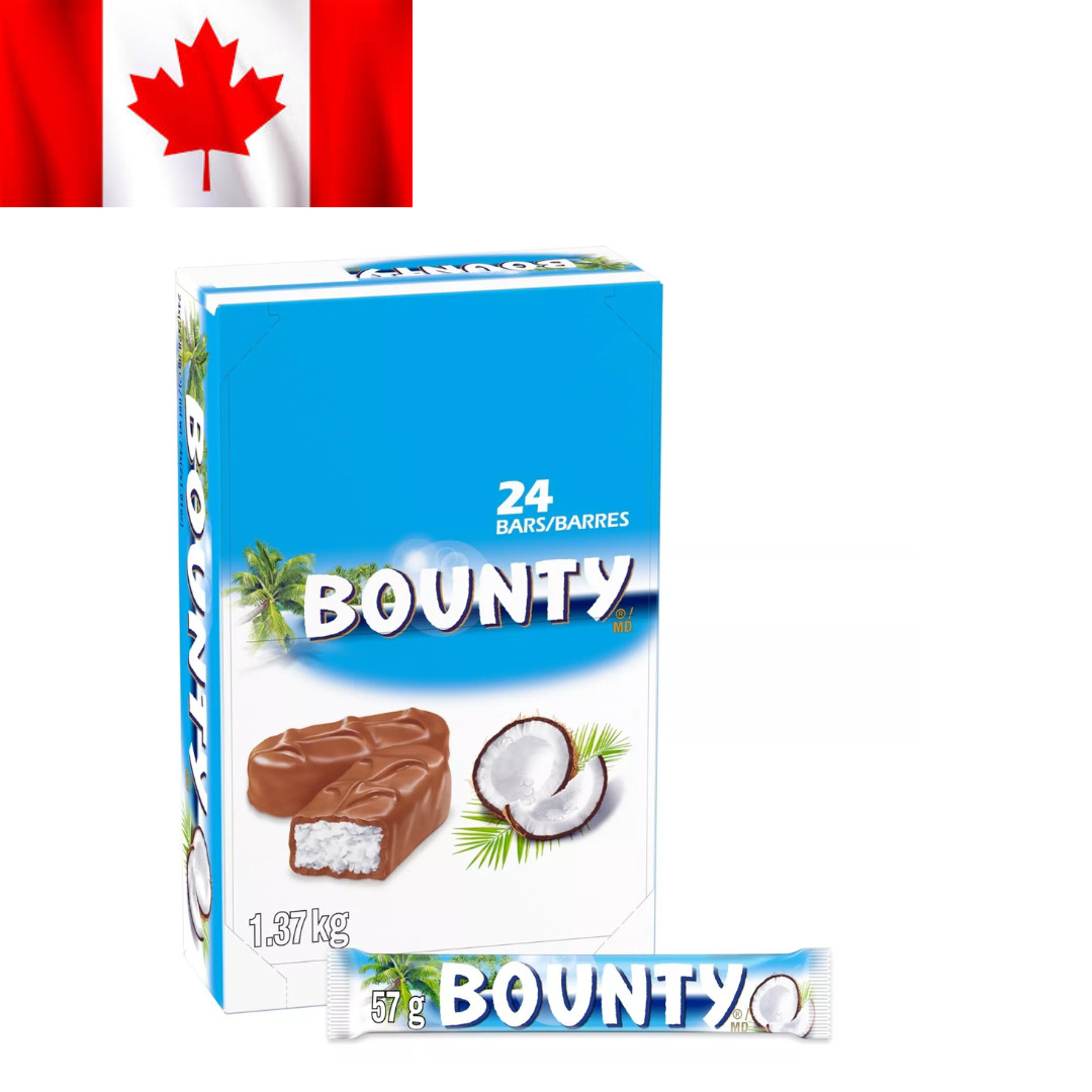Bounty Chocolate Bars 24 Bars x 57g Each – Fresh from Canada
