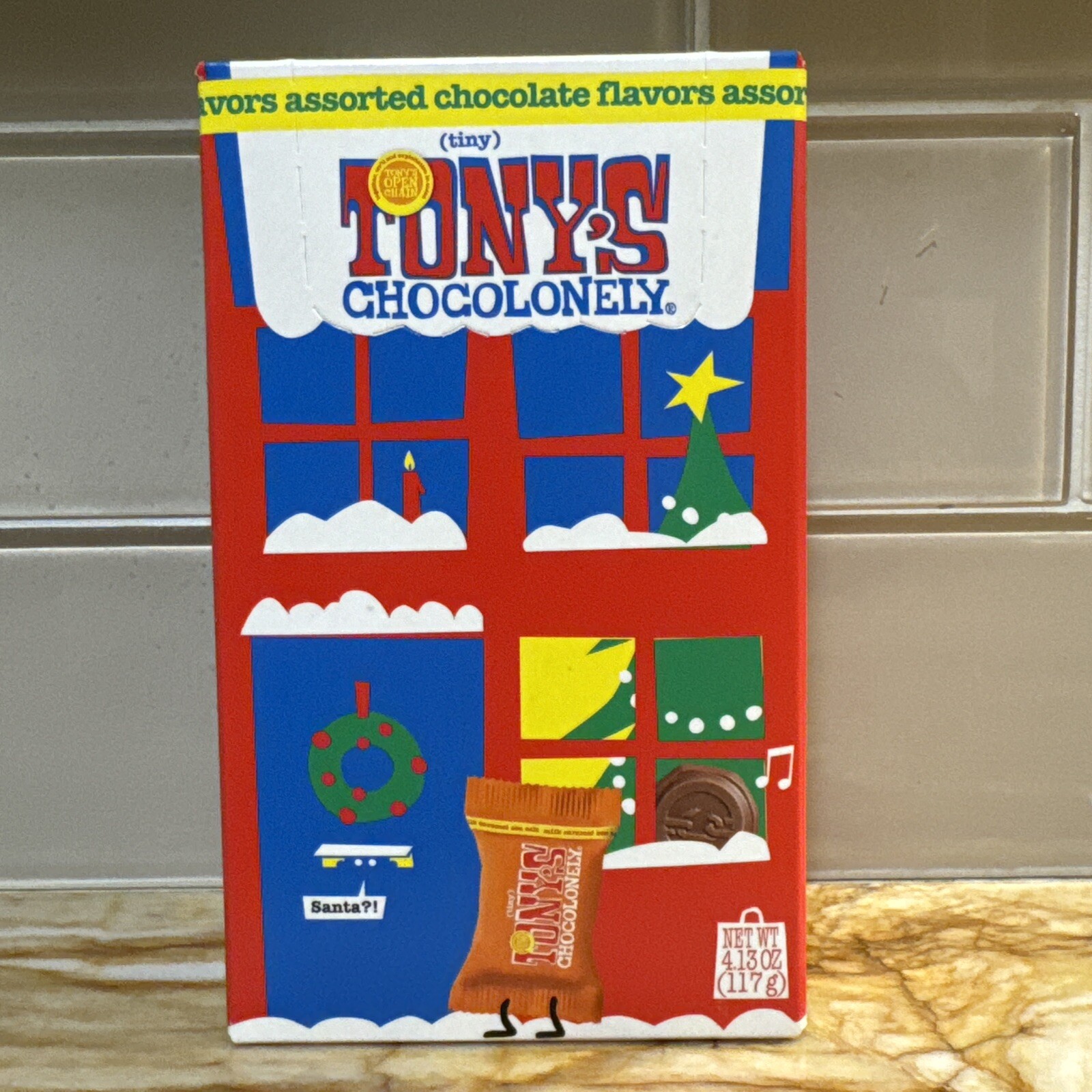 4-pk Tony’s Chocolonely Tiny Tony’s Mix Christmas Gift Box Assorted 4.13oz/117g