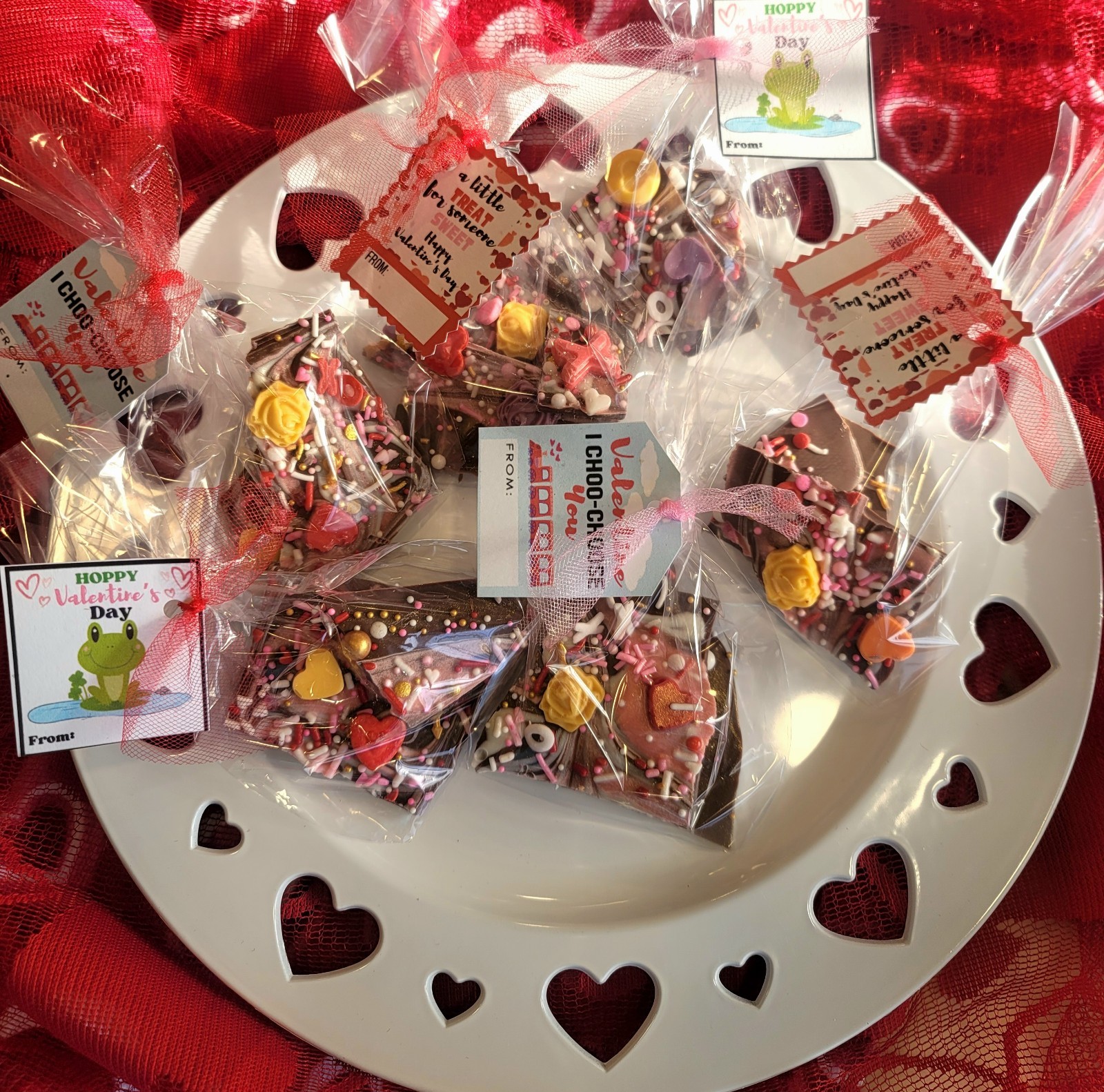 $1 per bag Chocolate Bark Wonderful For Any Valentine