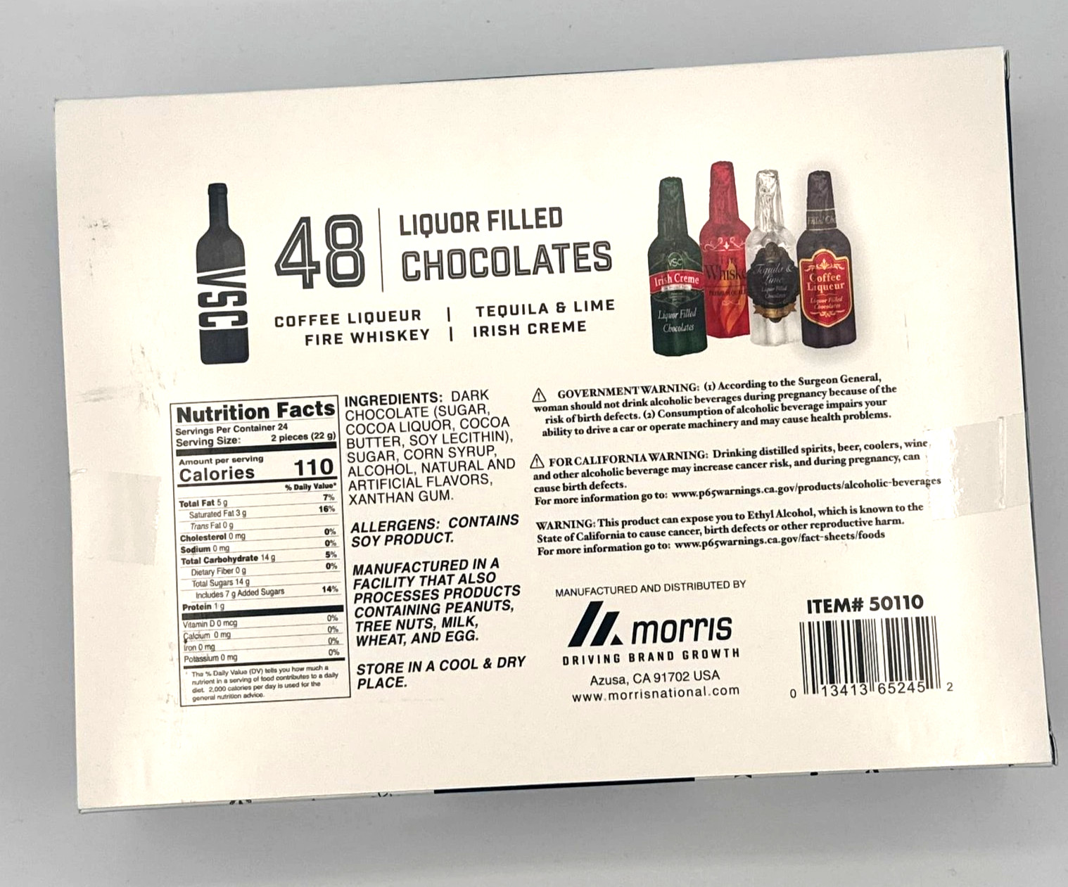 VSC Liquor Filled Chocolates Gift Box 48 CT 18.6 OZ