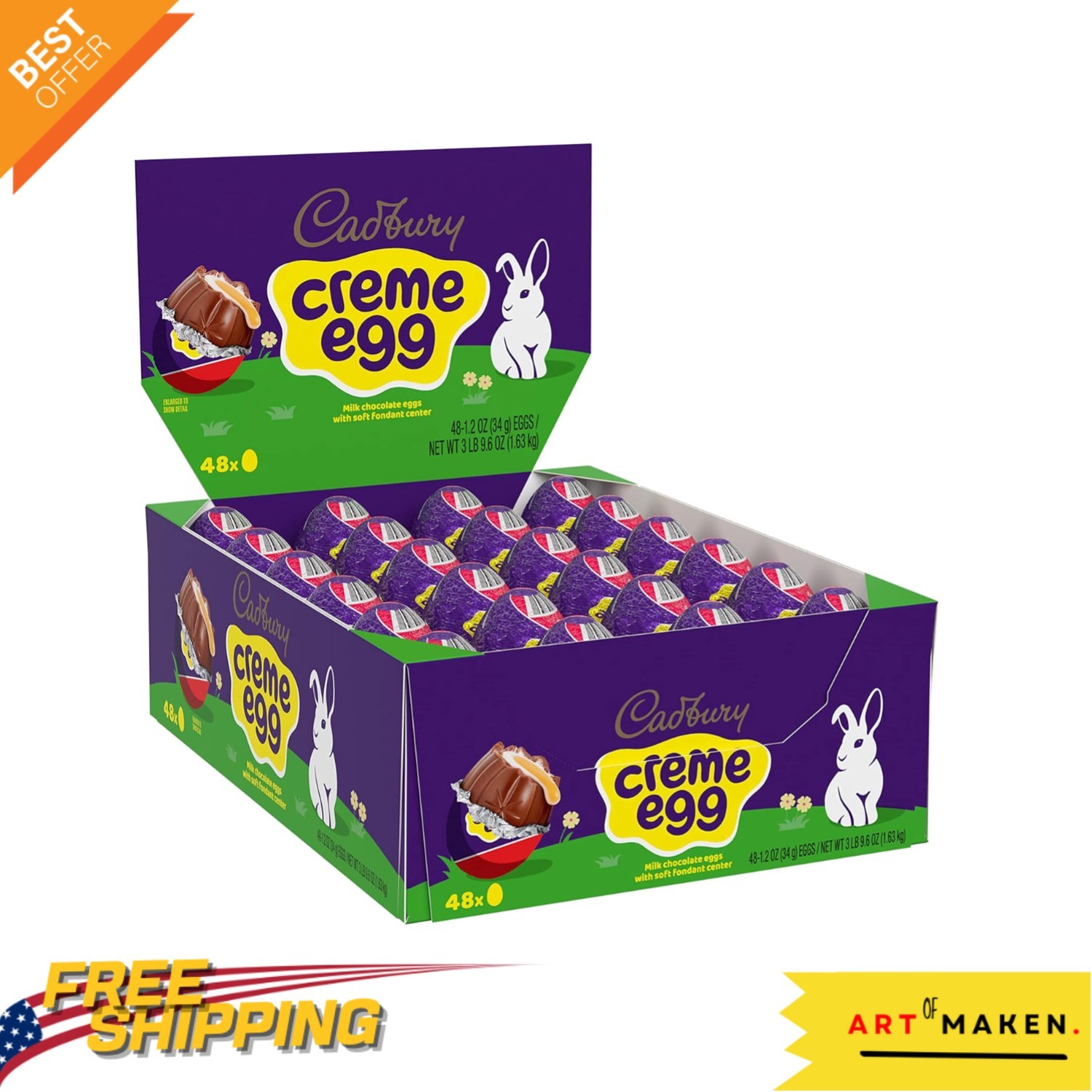Classic CREME EGG Milk Chocolate Eggs, 1.2 oz – Perfect for Sharing this Easter