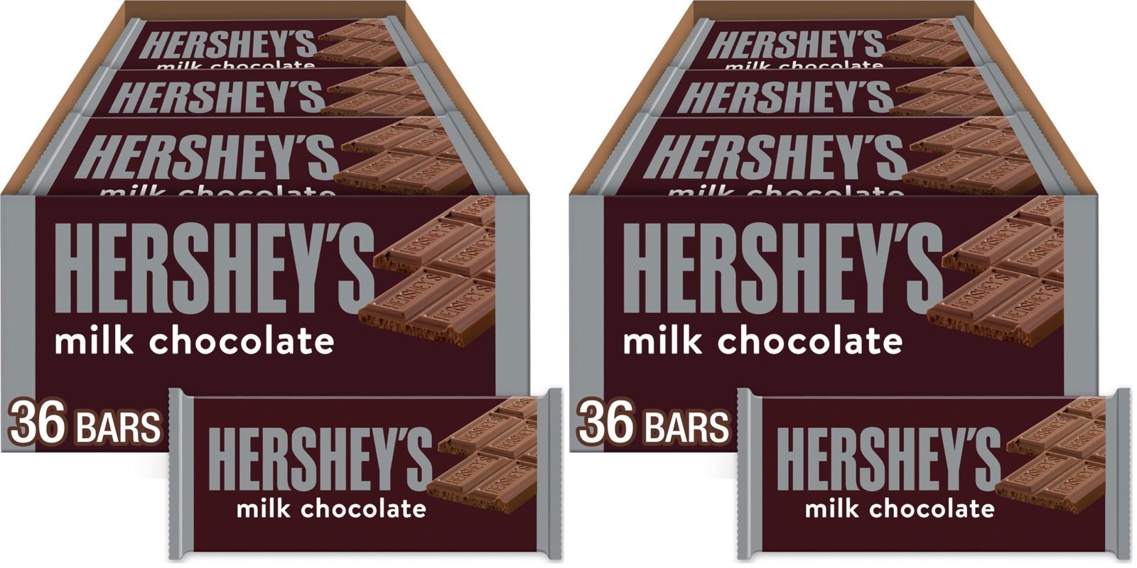 Milk Chocolate Candy Bars – 1.55 oz, Bulk Pack of 72, Sweet Treats for Parties