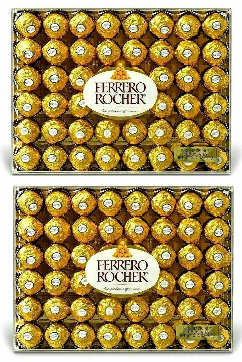 2 Packs Ferrero Rocher Fine Hazelnut Chocolates 48 ct, 21.2 oz Each, Total 96 ct