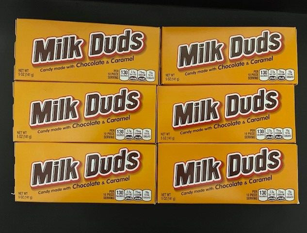 MILK DUDS Chocolate and Caramel Candy Boxes 5 oz each – {LOT OF 6 BOXES}
