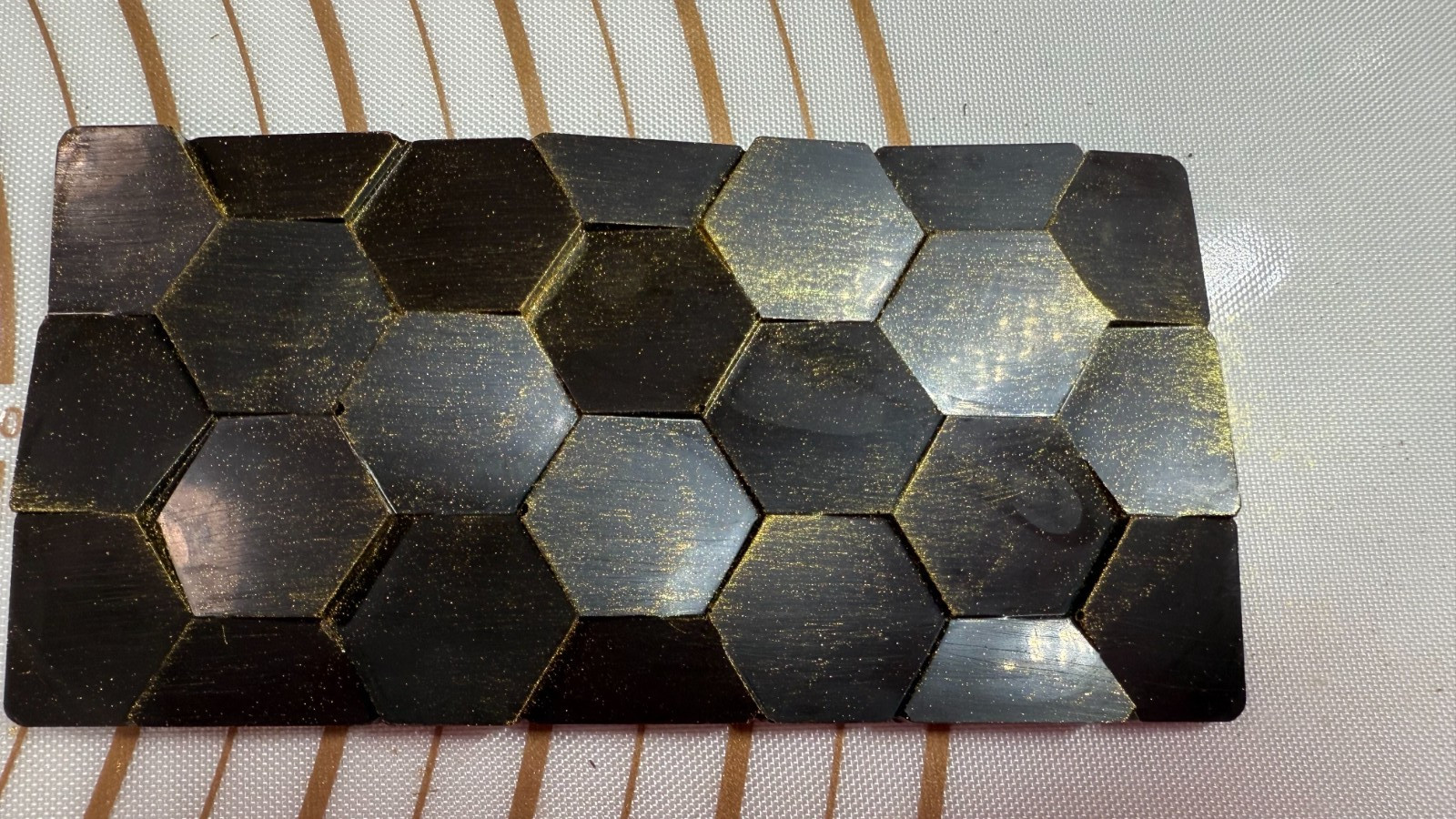 3D design Dark chocolate Bar handcrafted bar with edible gold, sweet gift 100g.