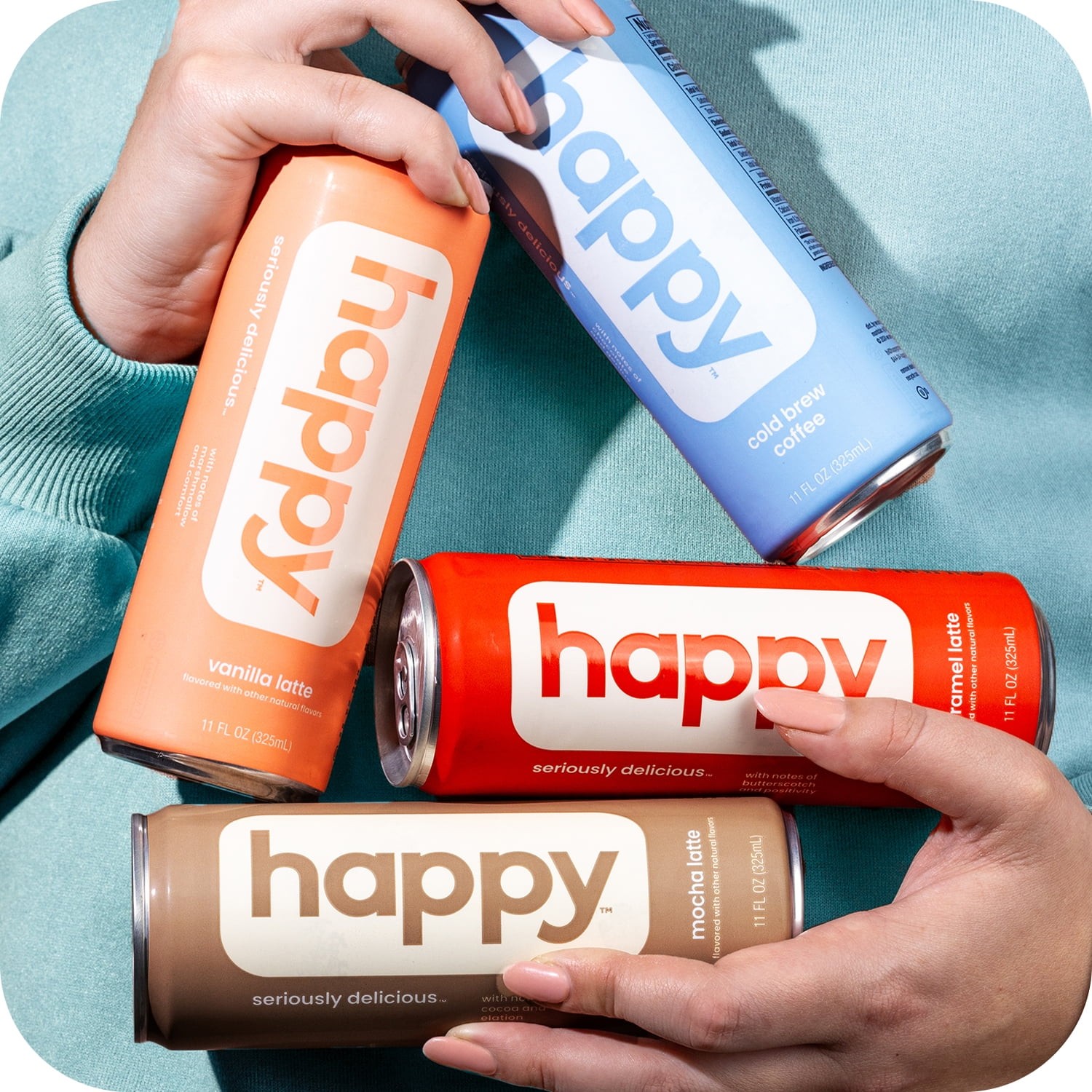 happy Caramel Latte RTD Coffee 11 oz Can Ready to Drink Arabica Espresso Latte